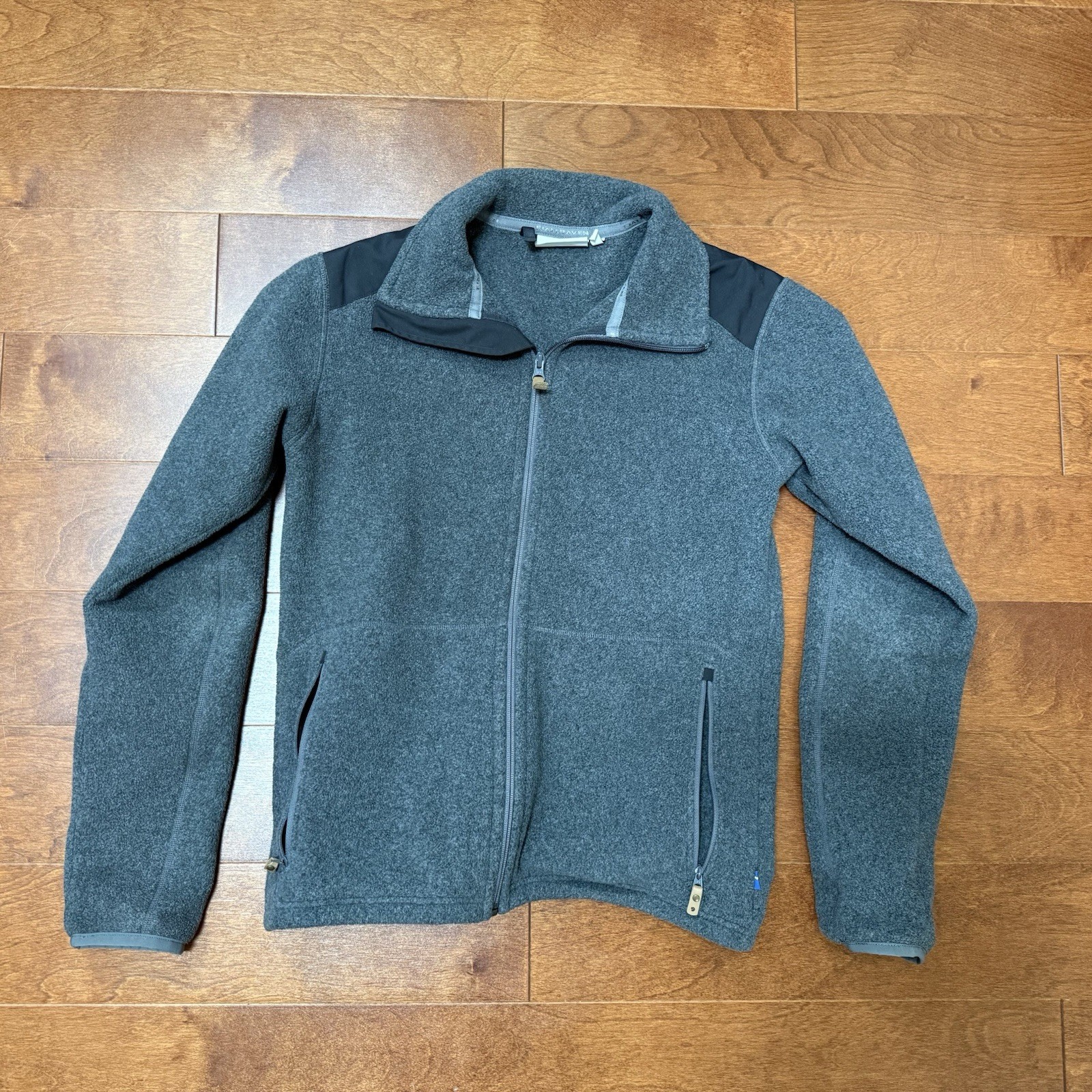 Fjallraven Sten Fleece Jacket Mens Small Gray Full Zip Sweater Pockets Outdoor