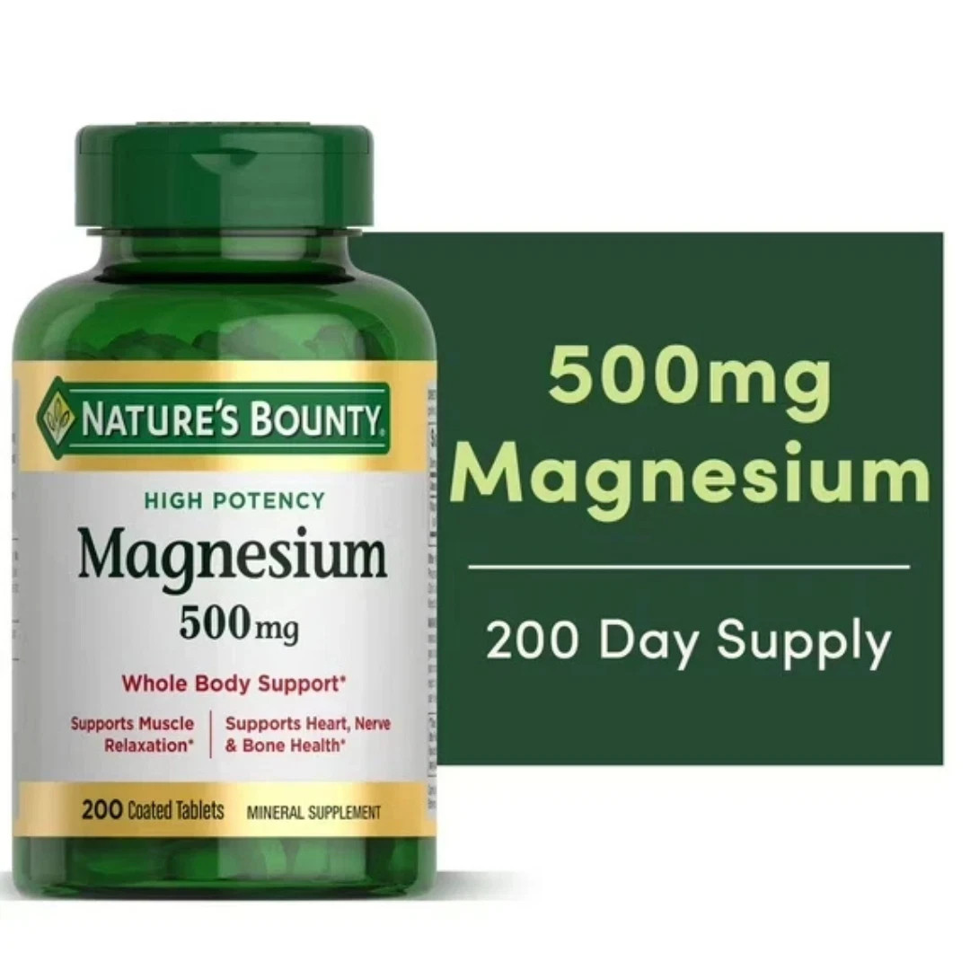 Nature's Bounty Magnesium Supplements 500 Mg 200 Count (Pack of 1) Nature's Bounty Magnesium Supplements 500 Mg 200 Count (Pack of 1)