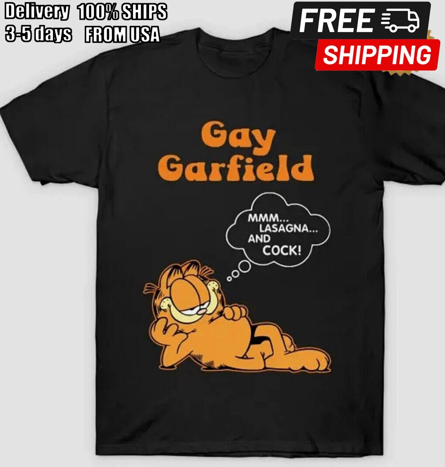 Understand Gay Garfield Funny Meme Cartoon Humor Novelty Graphic T-Shirt