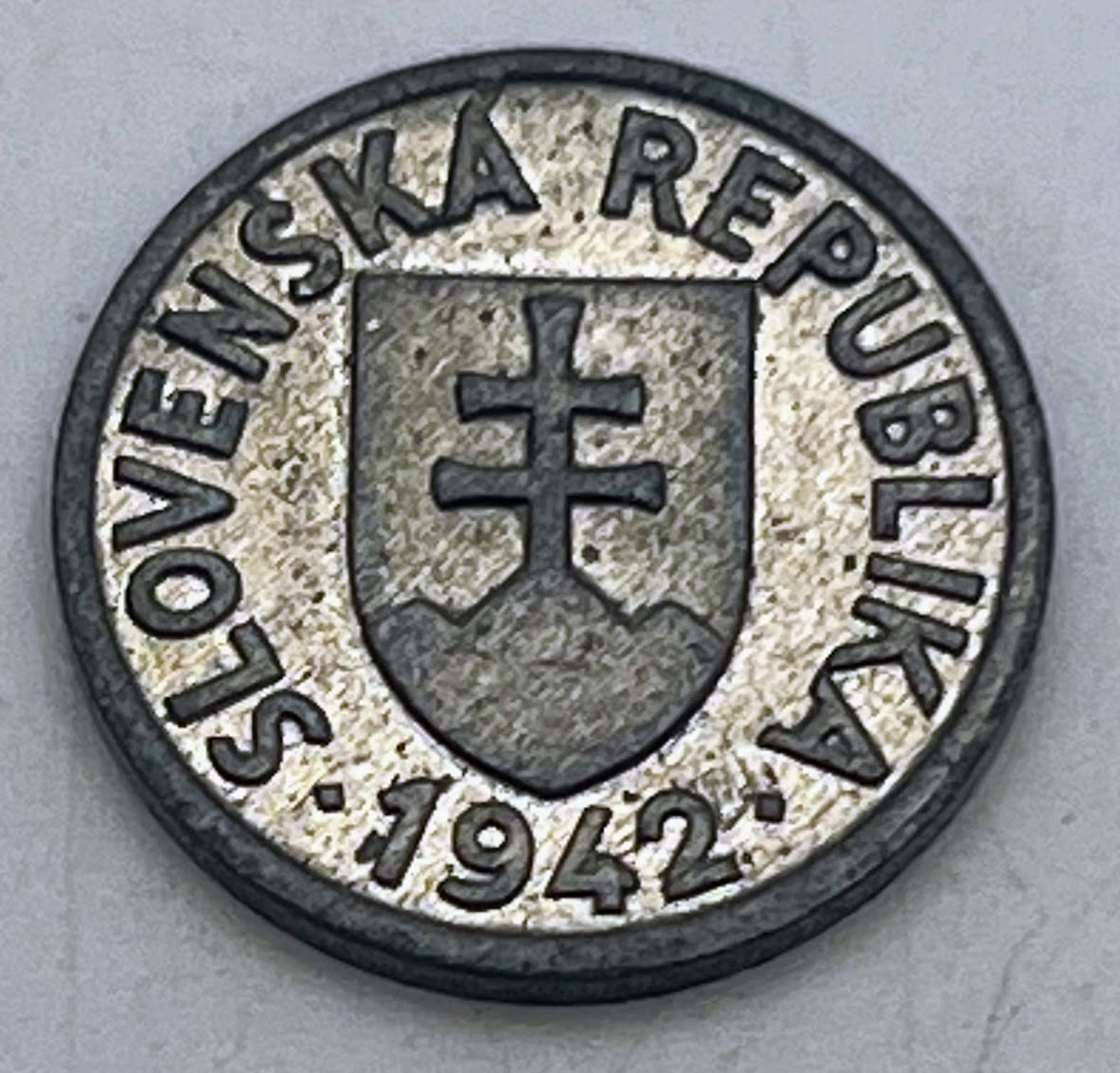 1942 Slovakia 5 Halierov UNC Uncirculated KM-8 Zinc WW2 Conditionally Scarce
