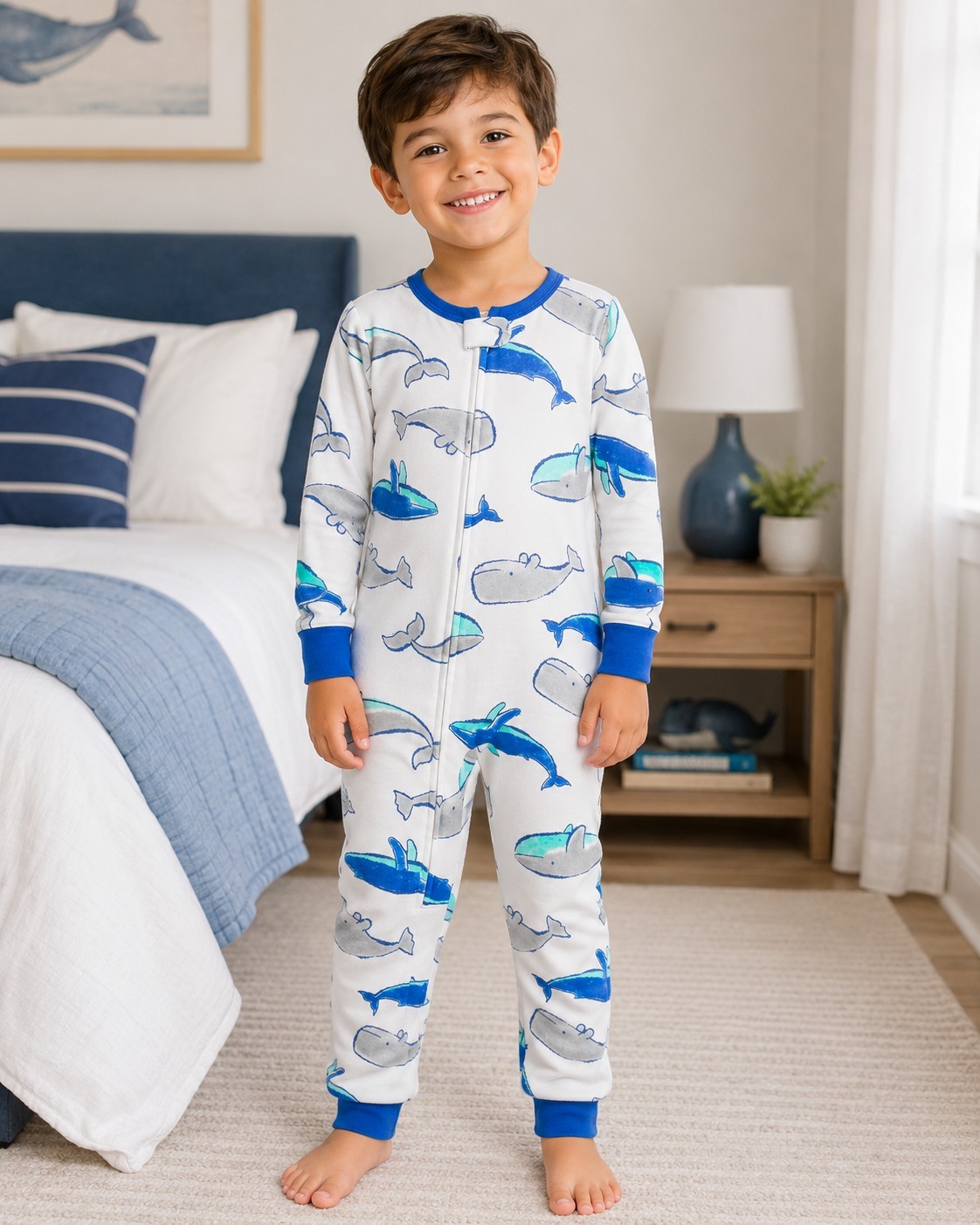Carter's Toddler boys' 1-Piece Whale 100% Snug Fit Cotton Footless PJs 5T