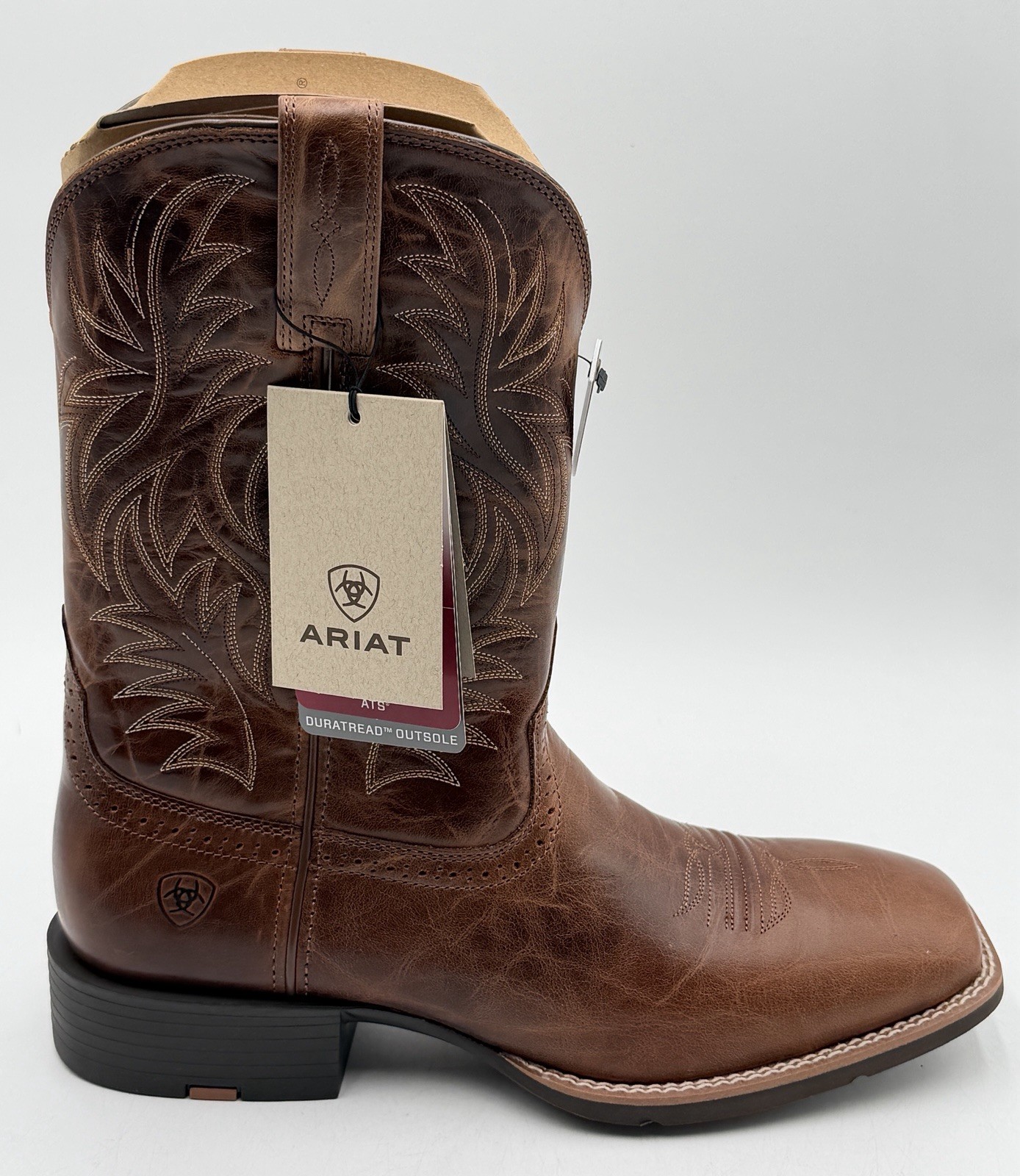 NEW SZ 10.5 EE  ARIAT SPORT WESTERN WIDE SQUARE TOE For Men\'s in DARK TAN 3836