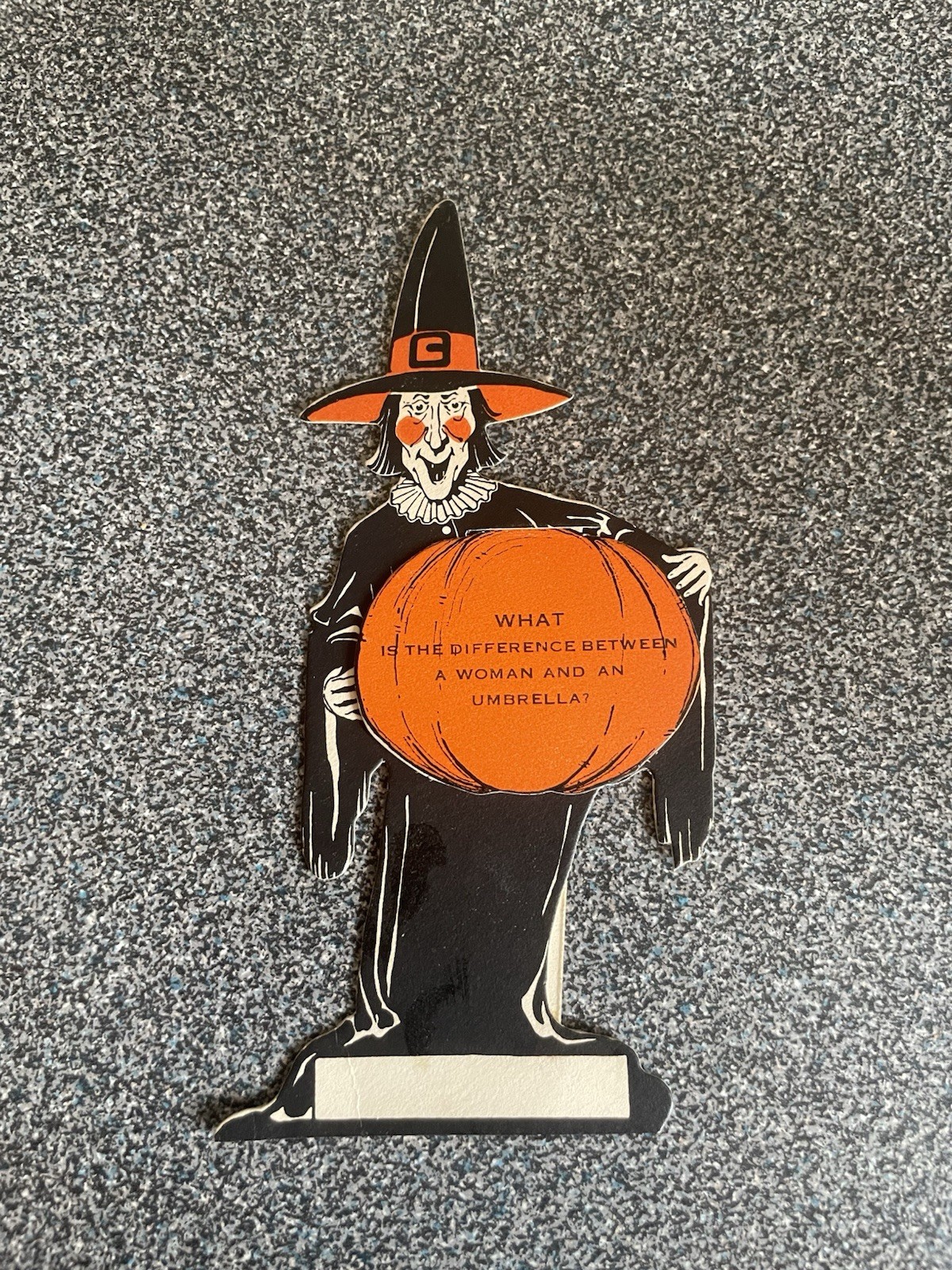 Antique Halloween Witch Placecard Décor with Saying, Gibson 1920s Ephemera Antique Halloween Witch Placecard Décor with Saying, Gibson 1920s Ephemera