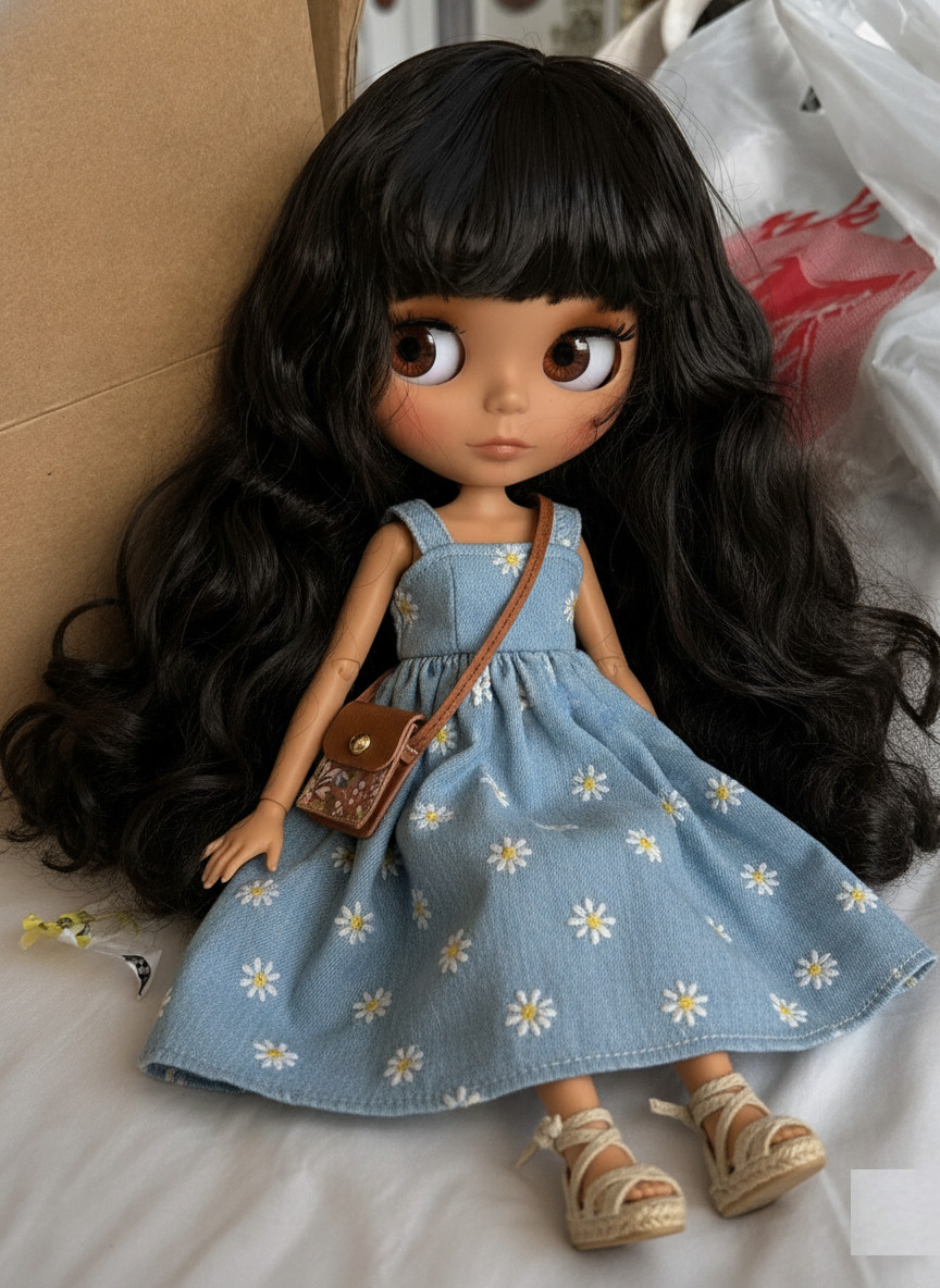 Custom Blythe Factory Doll Black Hair Neo Matte Face BJD 12\
