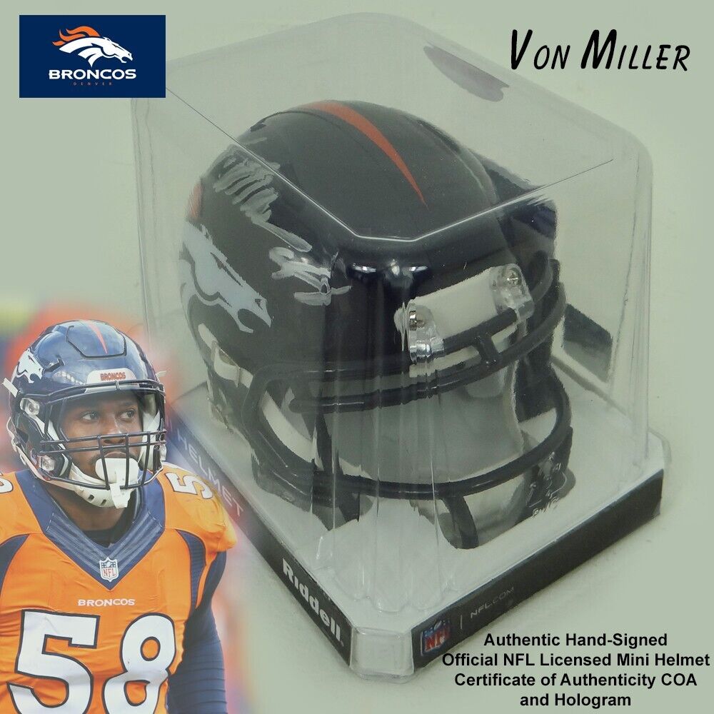 Von Miller Denver Broncos Autographed Riddell Speed Mini Helmet w/ COA