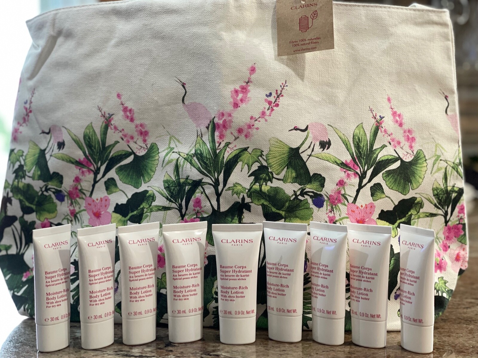 9X CLARINS SUPER HYDRATANT MOISTURE-RICH BODY LOTION 30m 0.9fl oz + free gift 