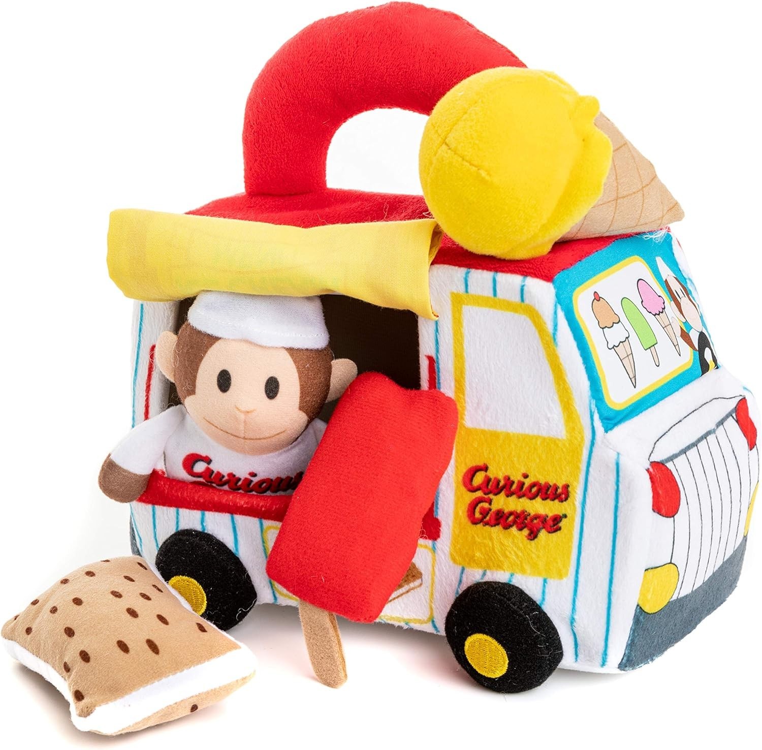 KIDS PREFERRED Curious George Ice Cream Truck Plush Playset -Check Description KIDS PREFERRED Curious George Ice Cream Truck Plush Playset -Check Description