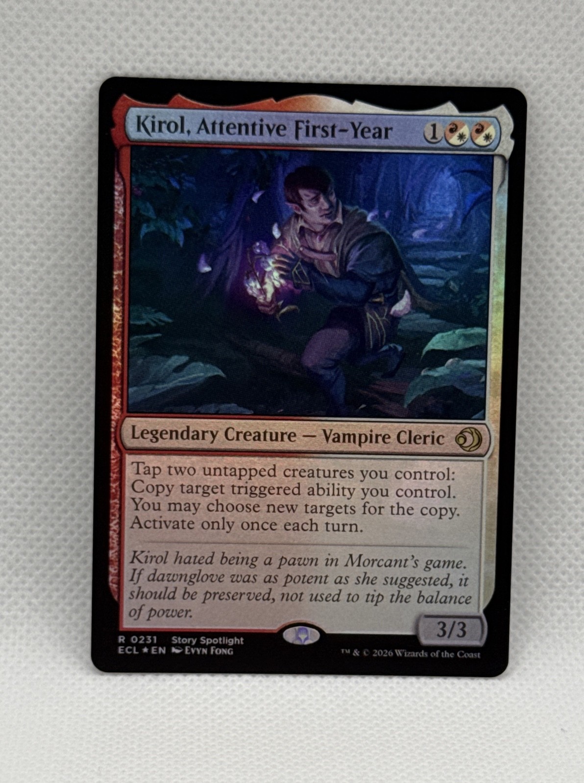Kirol, Attentive First-Year (Extended Art) Lorwyn Eclipsed Foil 231 Kirol, Attentive First-Year (Extended Art) Lorwyn Eclipsed Foil 231