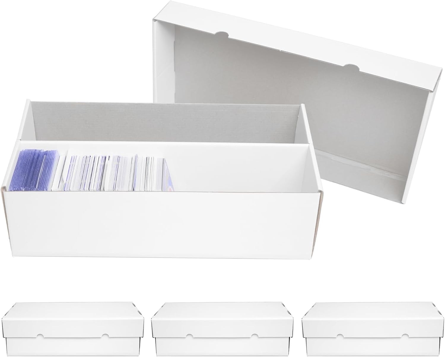 4 Pack 2 Row Trading Card Storage Boxes for Sports Cards