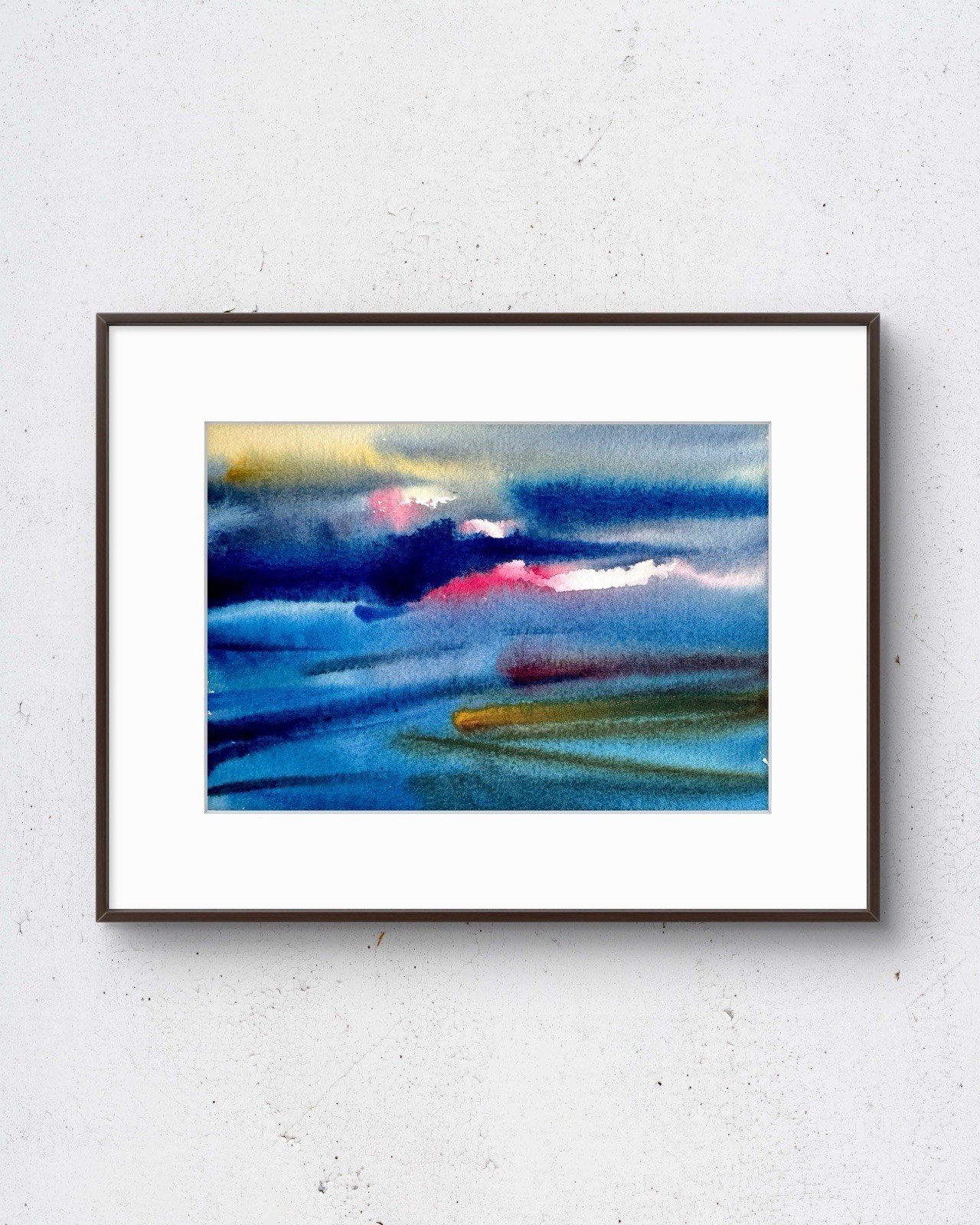 Lake Study No.10 7x5 Sunset Watercolor Painting Landscape Fine Art Wall Decor