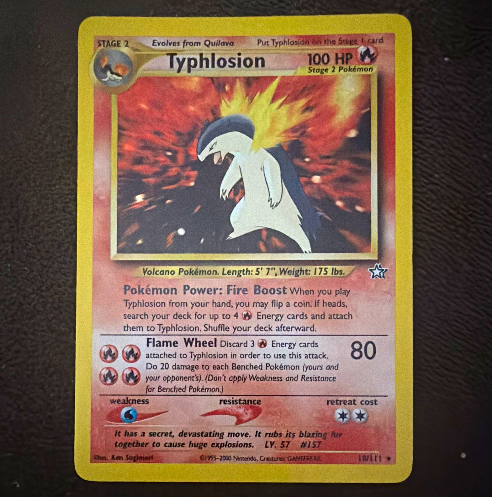 The Pokémon Pokémon TCG Typhlosion 17/111 Neo Genesis Holo 100 HP