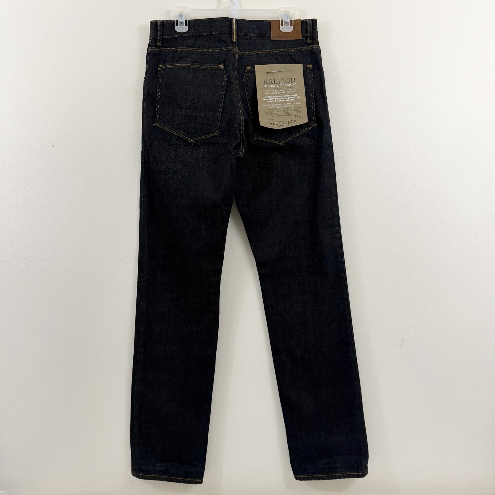 Raleigh Denim Jeans Alexander Work Fit White Oak Selvedge Sz 32x36 Signed 31/90