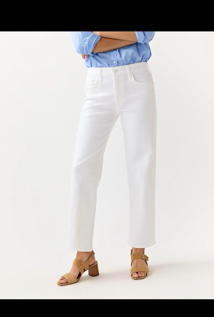 MOTHER The Kick It Jeans 28 White High Rise Straight Leg NWOT 10005-753