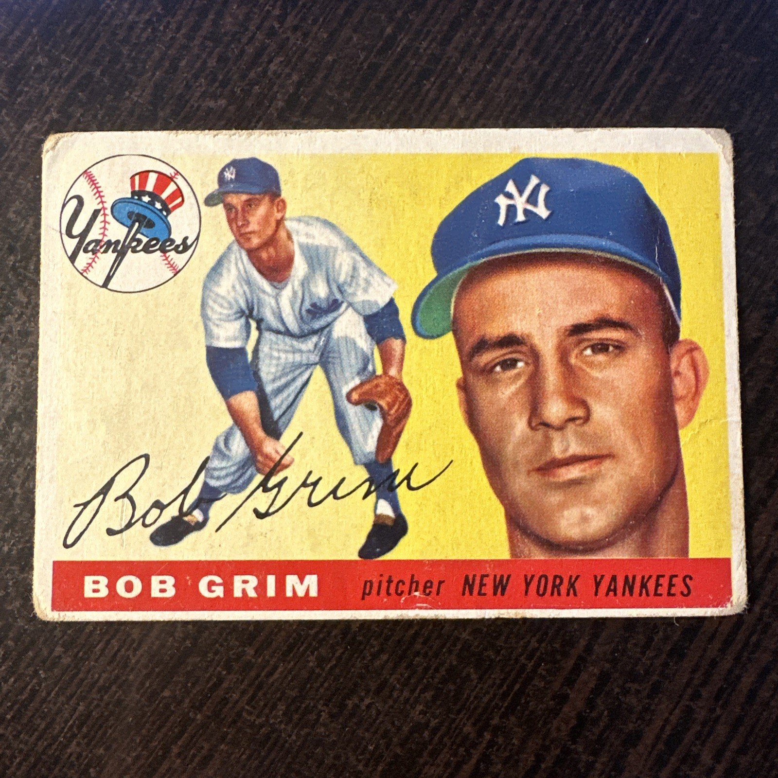 1955 TOPPS #80 BOB GRIM RC YANKEES VG *Hot Corner Vintage* D