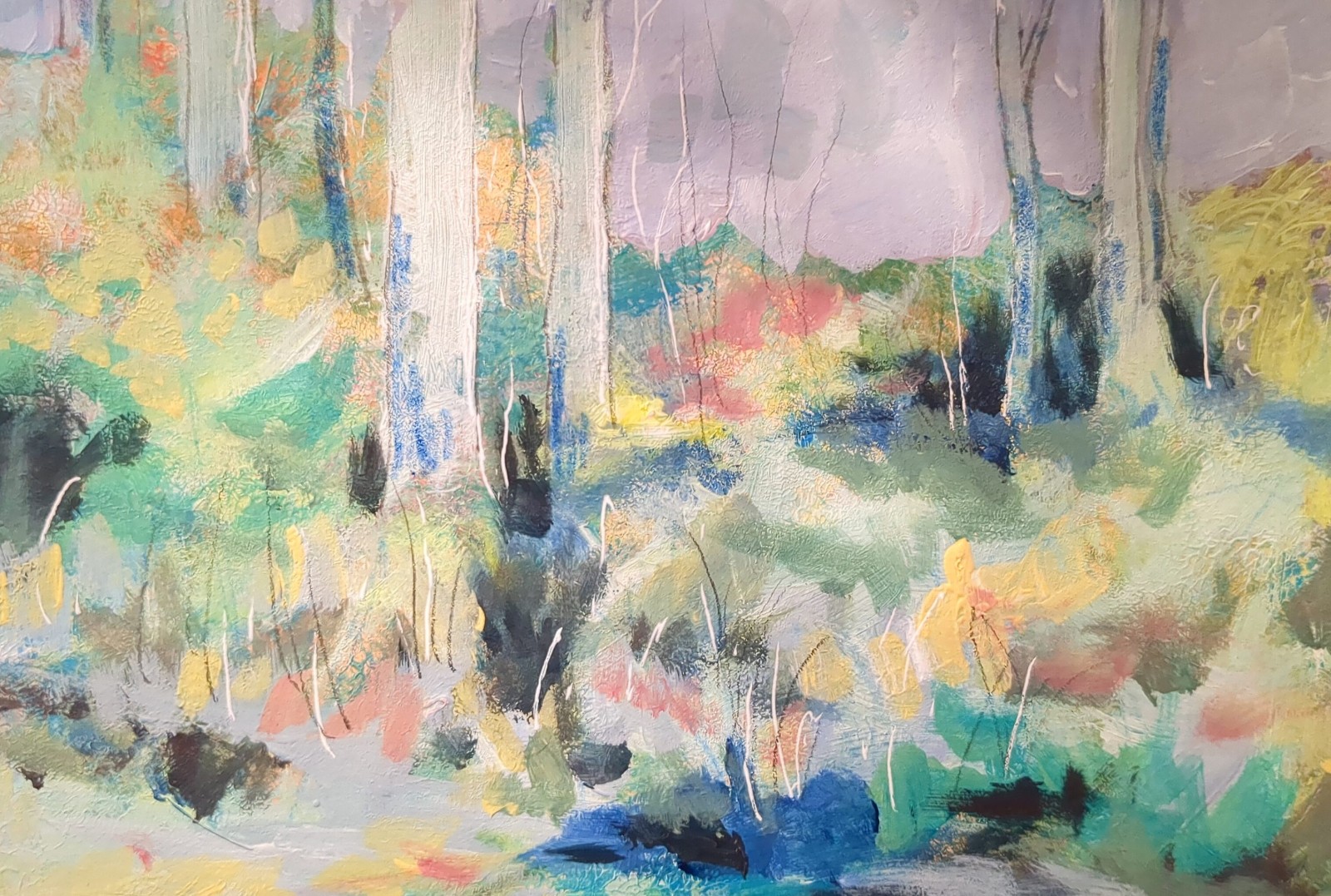 ORIGINAL acrylic abstract landscape on paper OOAK 5x7\ ORIGINAL acrylic abstract landscape on paper OOAK 5x7\