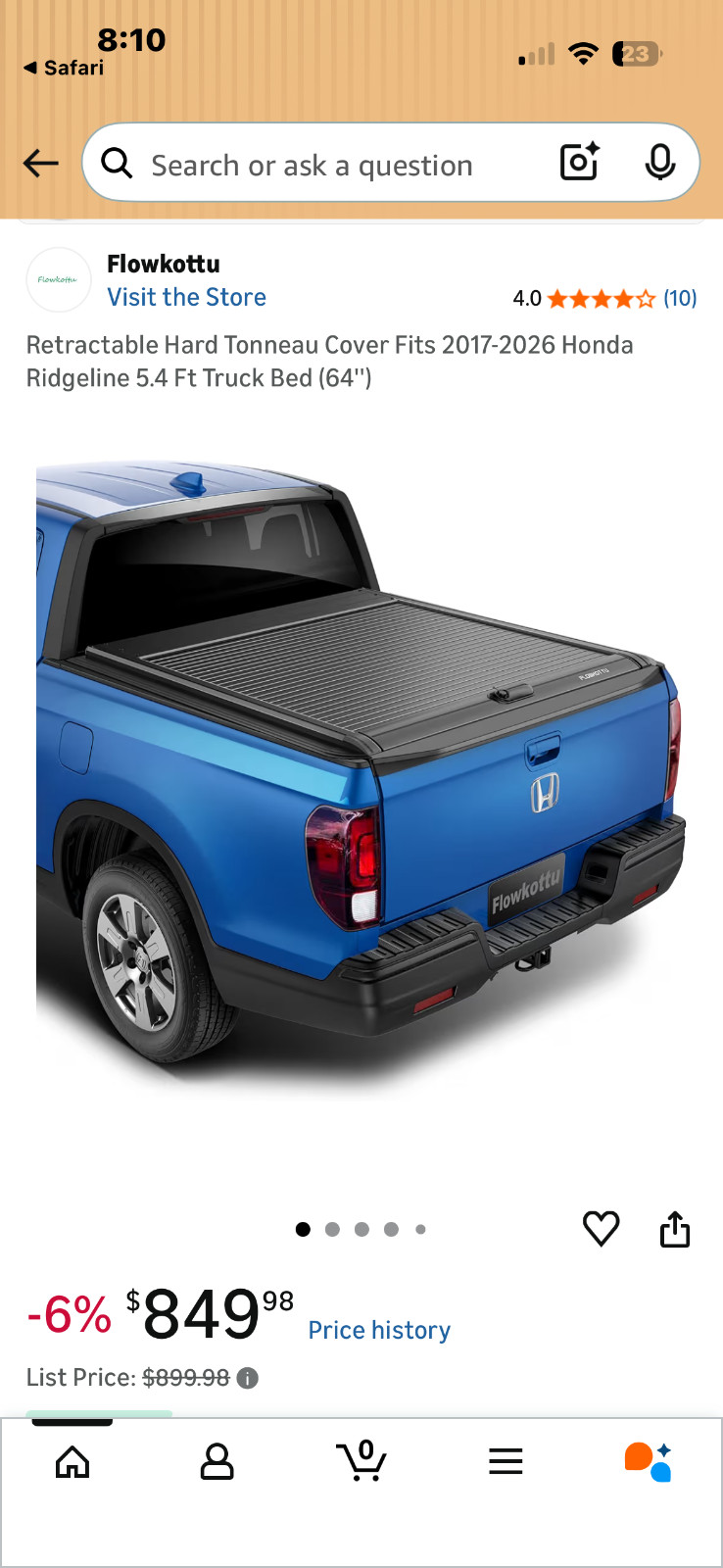 Retractable Truck Bed Cover for 2021 Toyota Tacoma