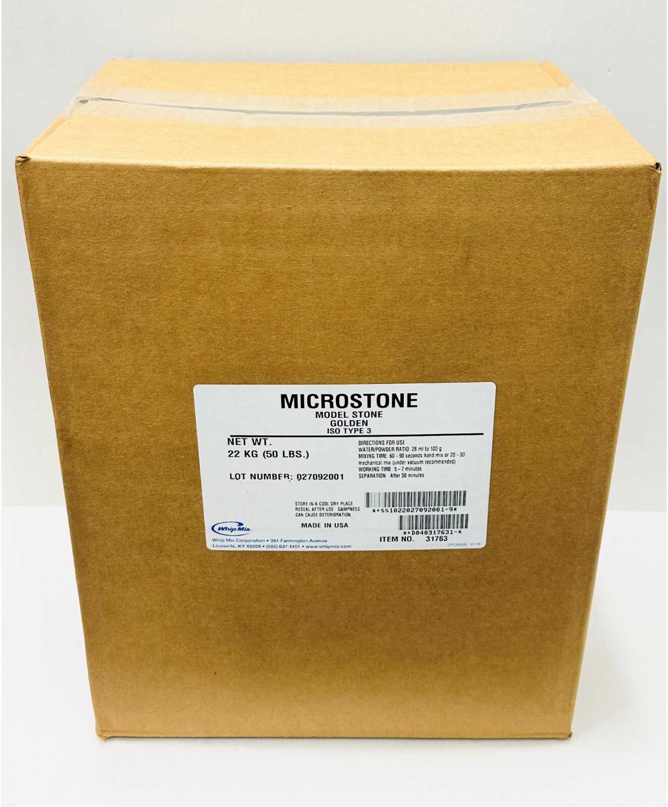 *1-Piece* Whip Mix Microstone Model Stone ISO Type 3 Golden 50 LBS 31763