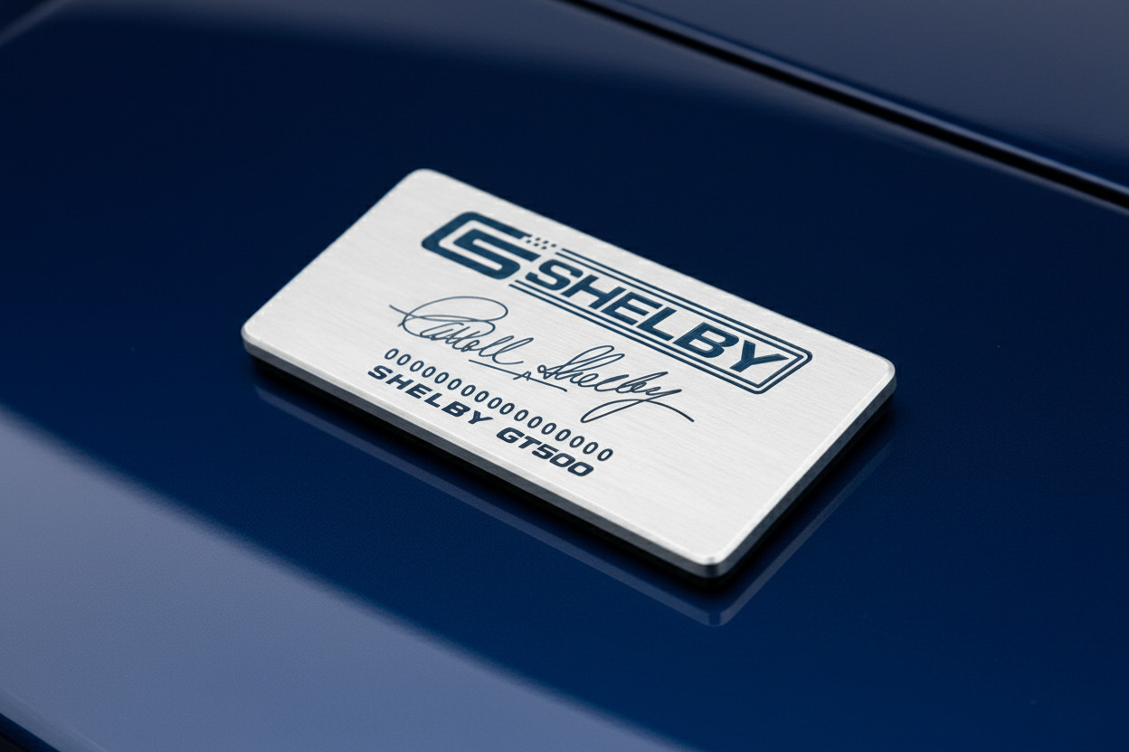 Custom Engraved Dash Plaque  for 05-Present Mustang Shelby GT500 Interior 2X4 In