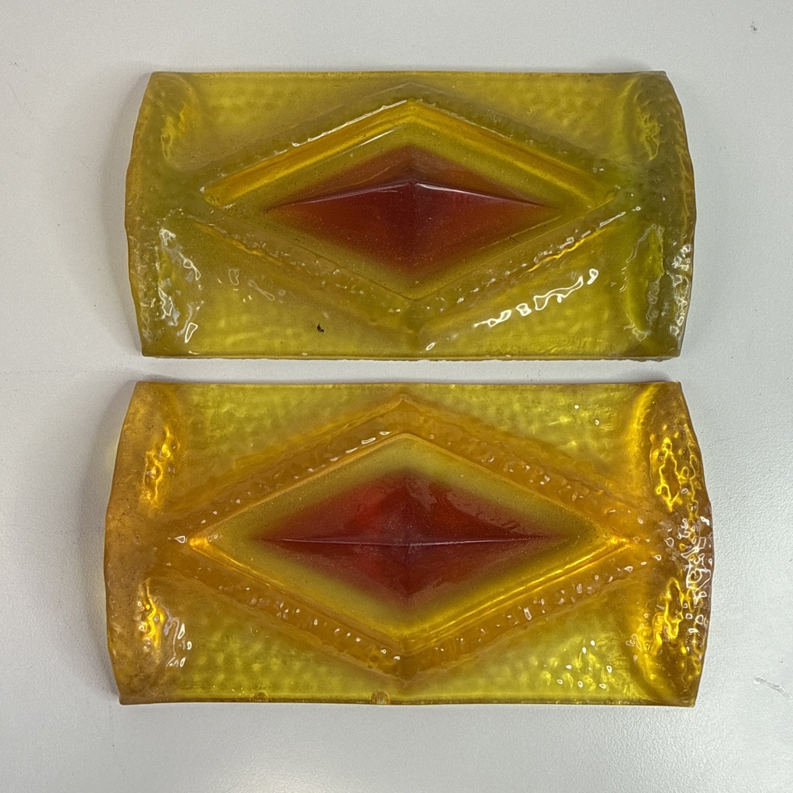 VINTAGE 60S 70S AMBER RED LUCITE LENSES GEORGE BARRIS STYLE RAT ROD CUSTOM