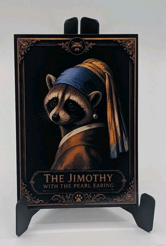 The Jimothy with the Pearl Earring ACEO Custom Card - Vermeer Fine Art Parody