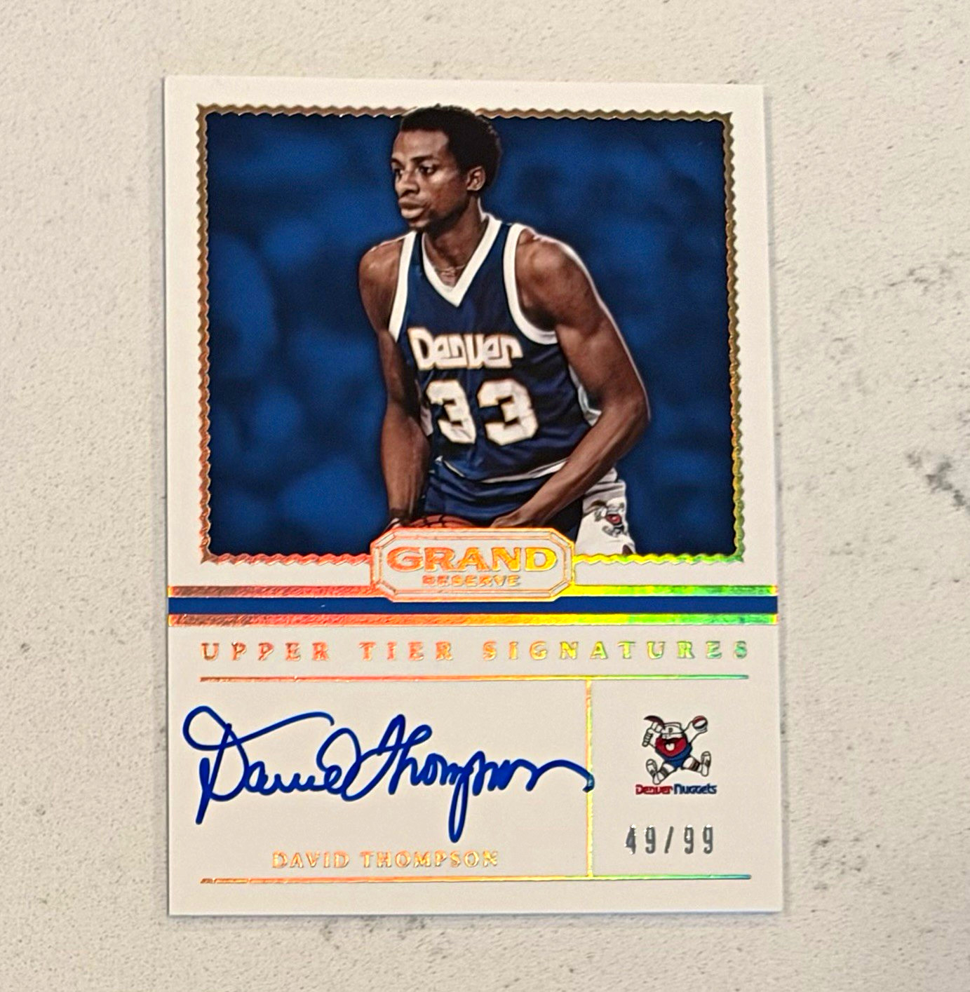2016-17 Panini Grand Reserve - Upper Tier Signatures David Thompson #10 Auto /99 2016-17 Panini Grand Reserve - Upper Tier Signatures David Thompson #10 Auto /99