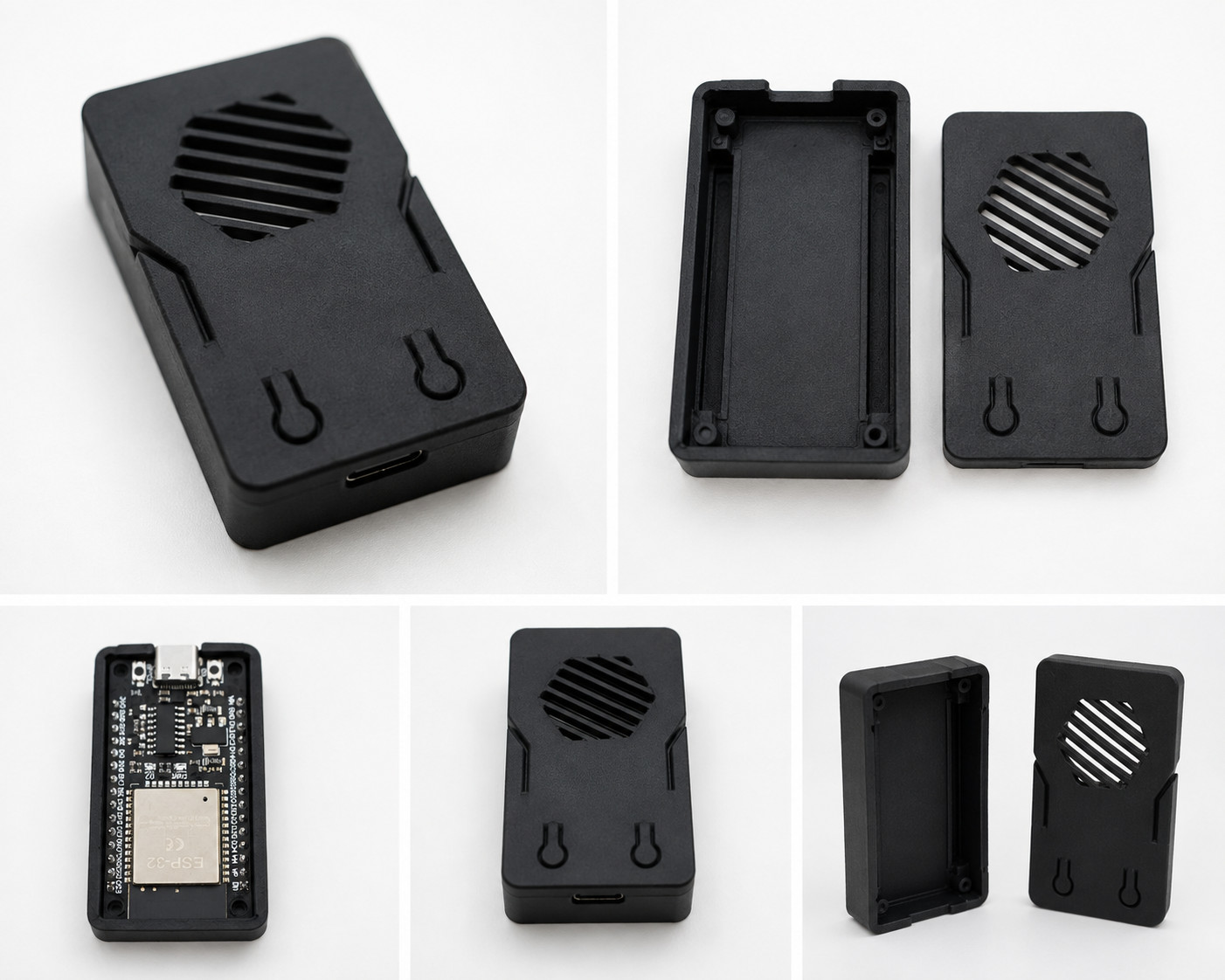 ESP32-WROOM-32 USB-C Enclosure Case Box w/ Ventilated Lid – PETG 3D Printed