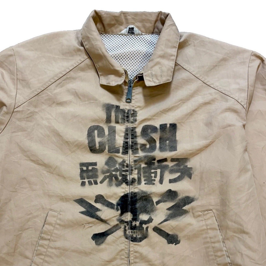 Vintage The Clash Jacket Punk Rock 80s Japan Tour T Shirt Stencil Skull DIY RARE