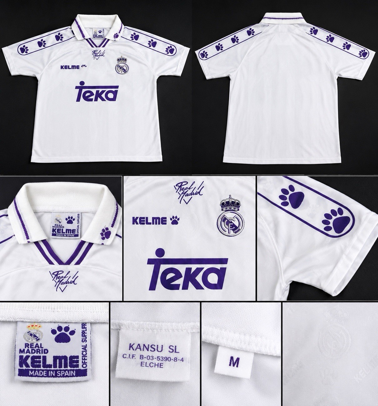 Vintage 1996-97 Real Madrid Kelme Teka Home Jersey Made in Spain M