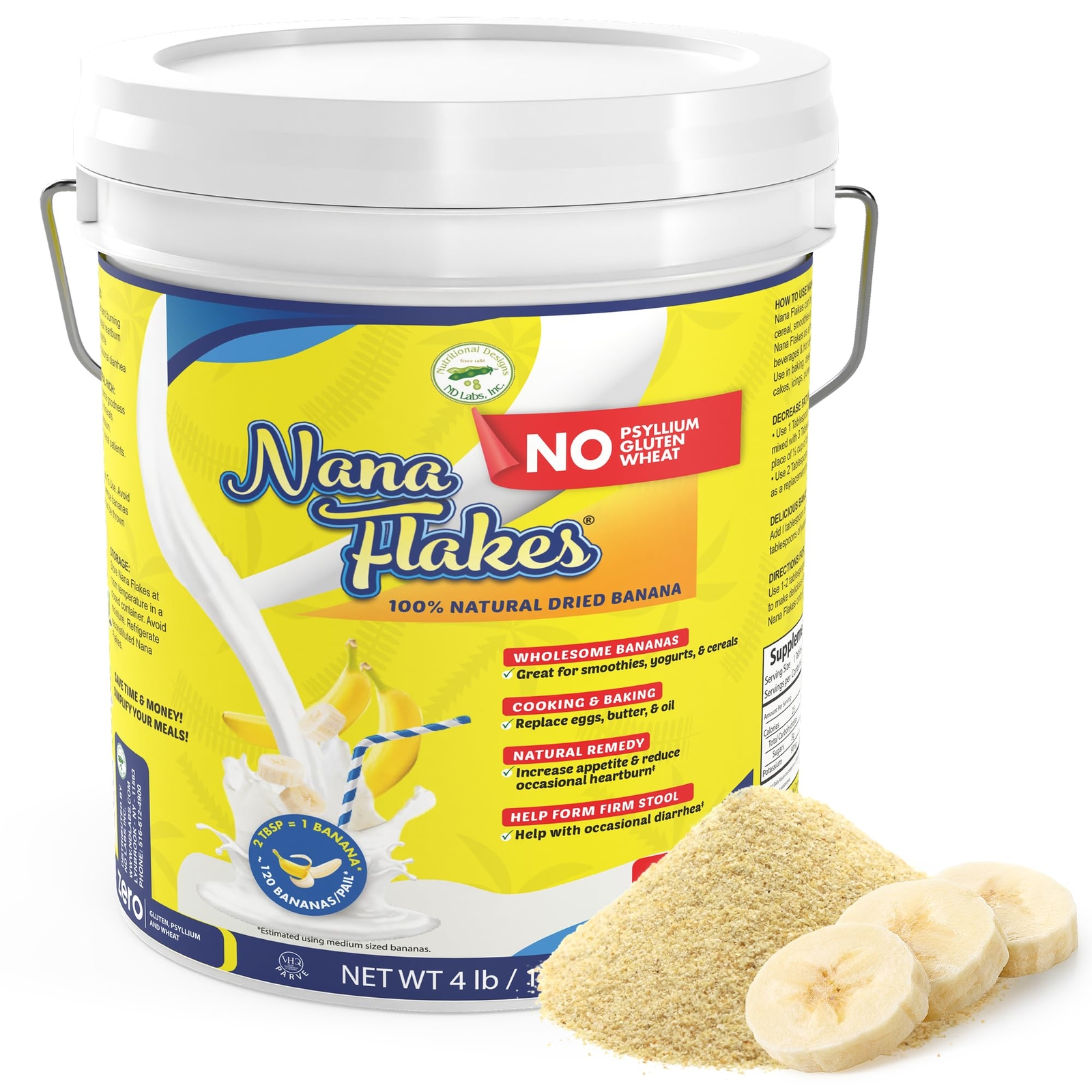Nutritional Designs Nana Flakes 100% Pure Banana for Diarrhea 4 lb 276 servings Nutritional Designs Nana Flakes 100% Pure Banana for Diarrhea 4 lb 276 servings