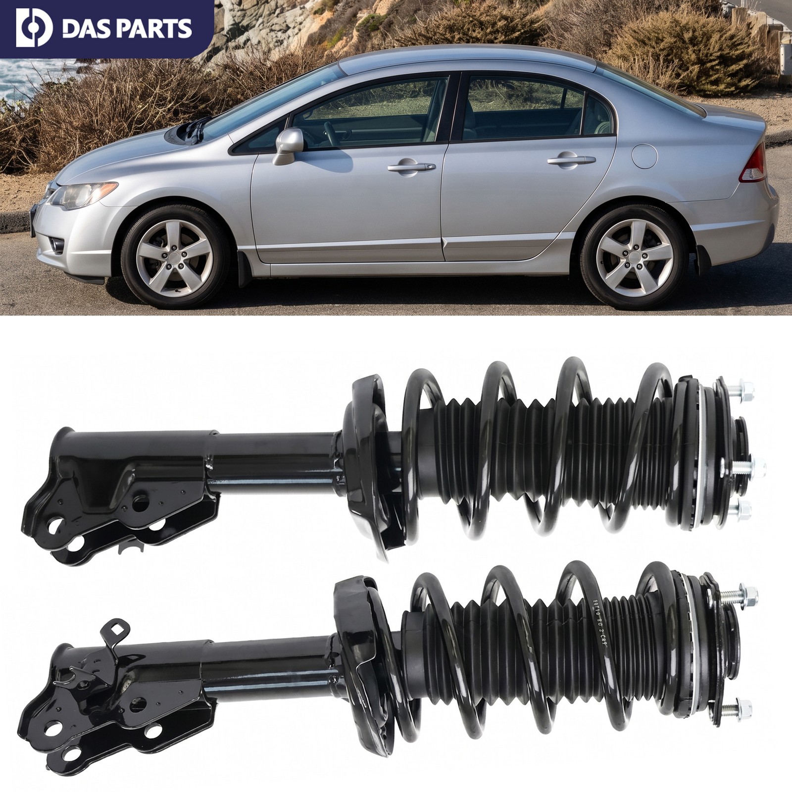 Front Left Right Side Struts w/Coil Spring for 2006 - 2011 Honda Civic Acura CSX