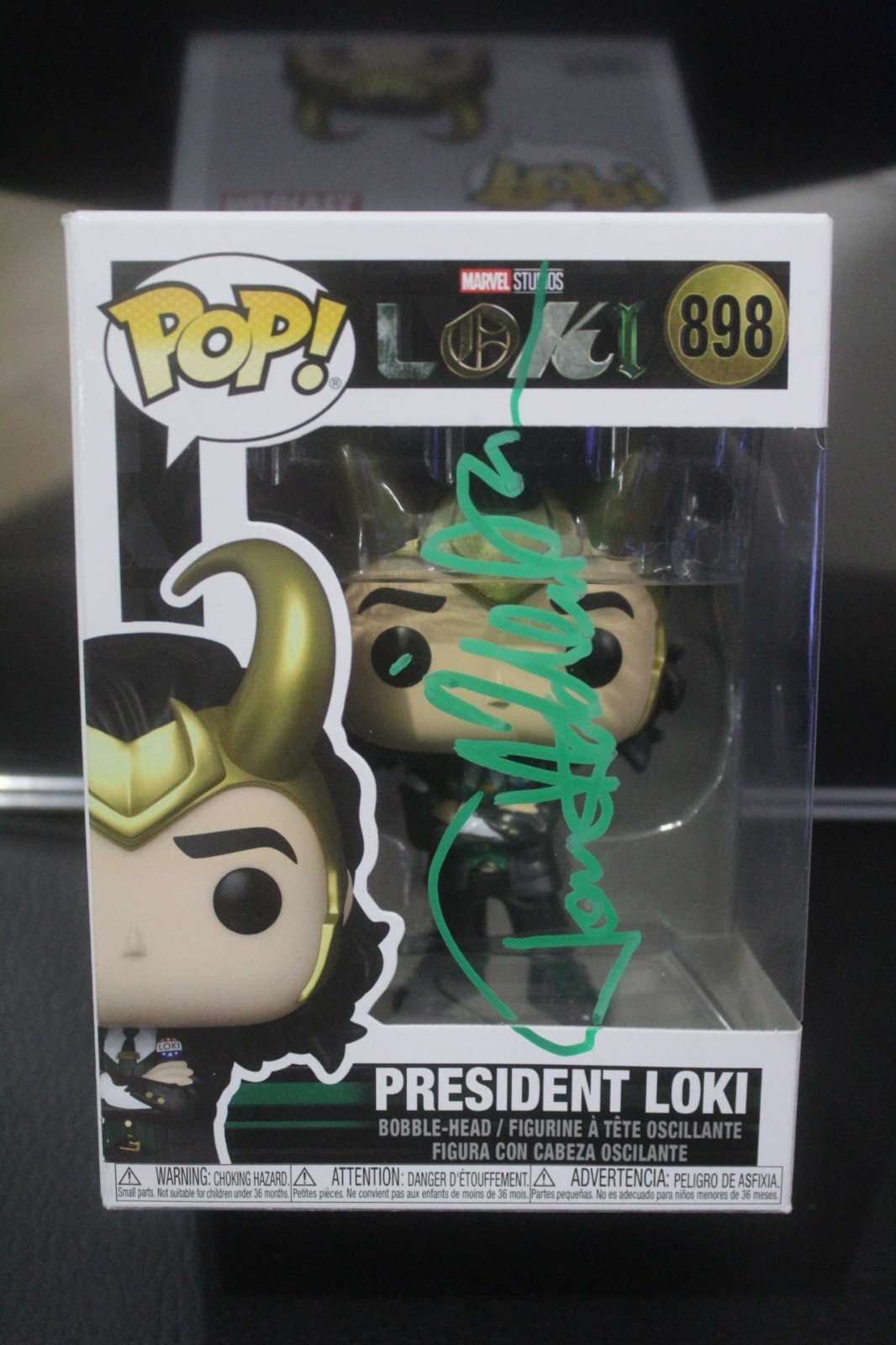 Signed Funko Pop #898 - Loki - President Loki, Tom Hiddleston - Marvel  + COA