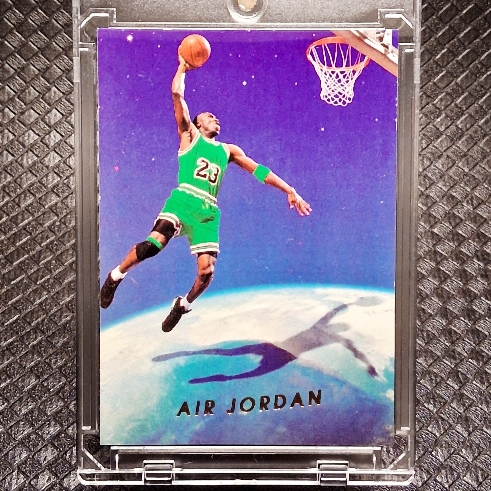 Michael Jordan RARE 1992 promo Green JERSEY dunk over moon gold - COOL CARD🏀🐐