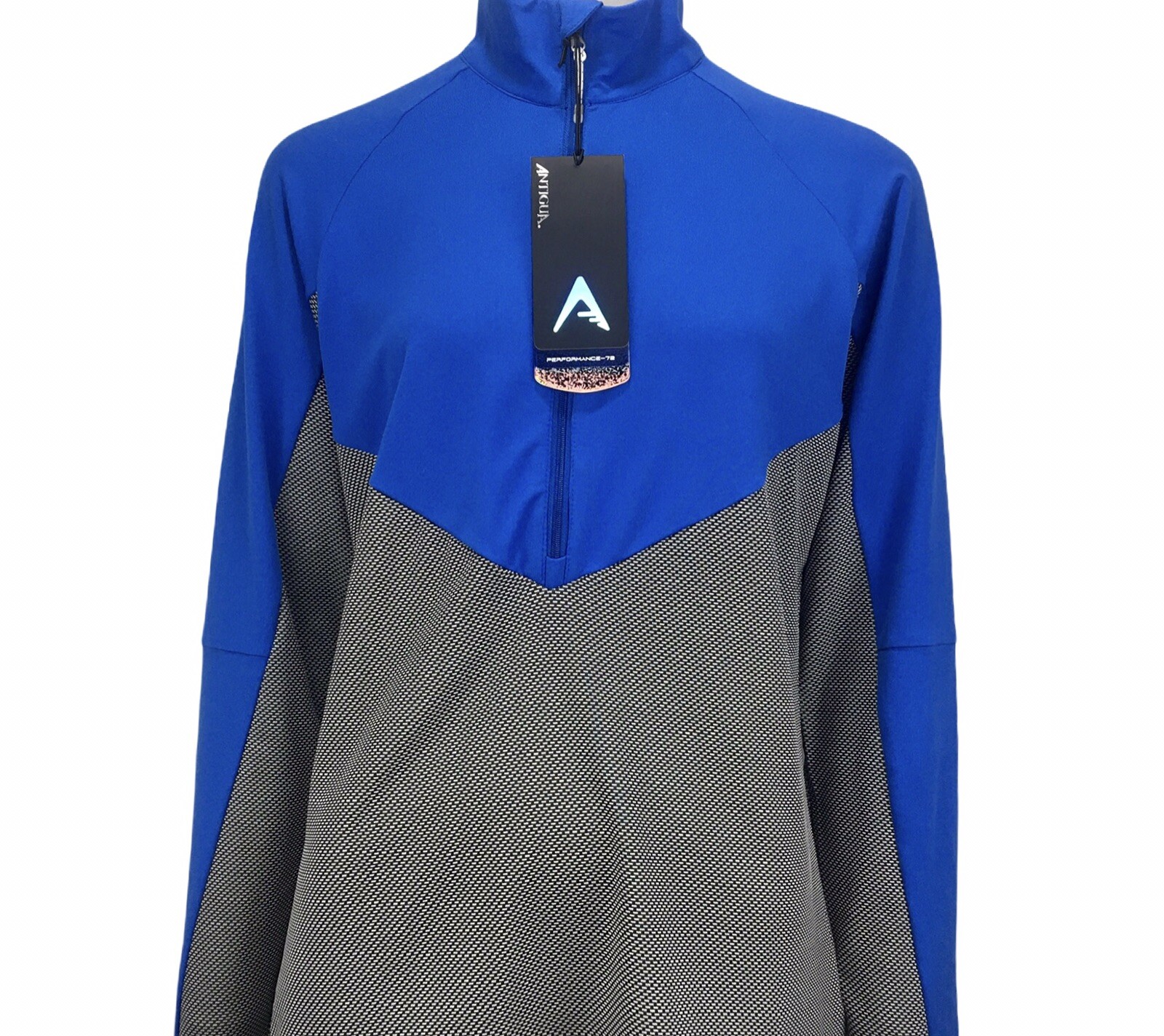 NWT Antigua Apparel Women\'s Convoy Performance Half-Zip Pullover Jacket Blue