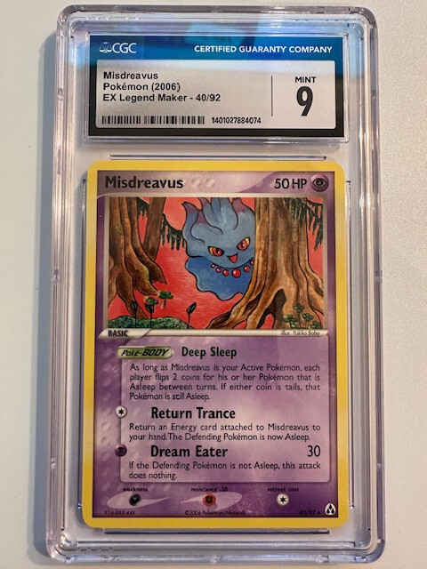 Pokémon TCG Misdreavus EX Legend Maker 40/92 Regular Uncommon CGC 9