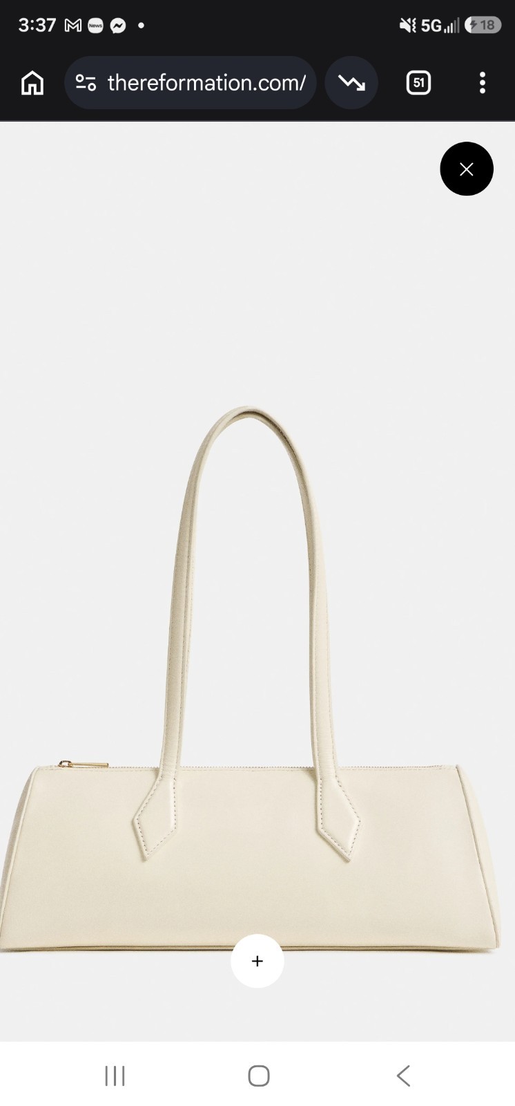 Reformation Sofia East West Shoulder Bag Macademia Leather Nwt Dust Bag Msrp$348