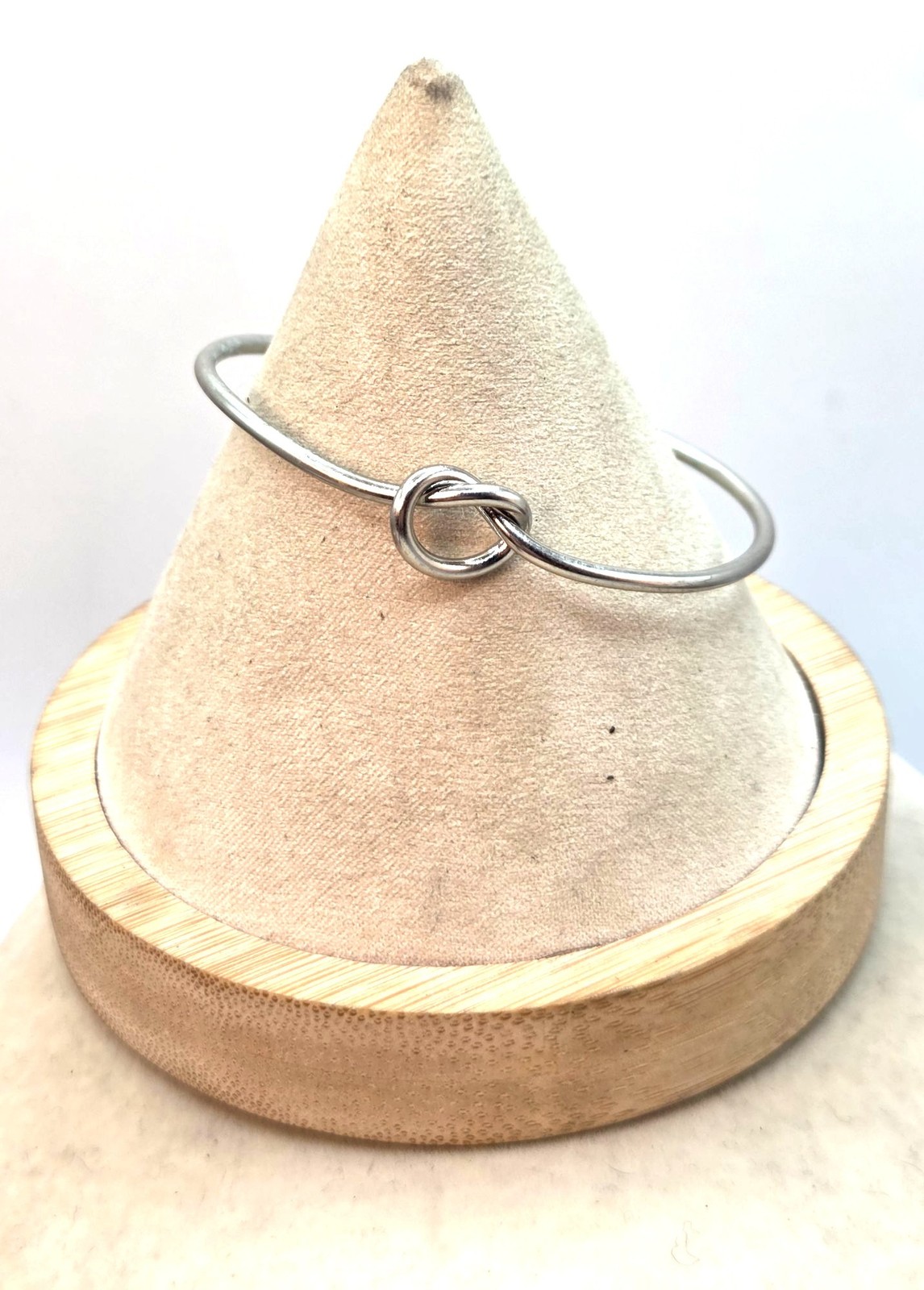 Adjustable Minimalist Knot Silver Bangle Bracelet Adjustable Minimalist Knot Silver Bangle Bracelet