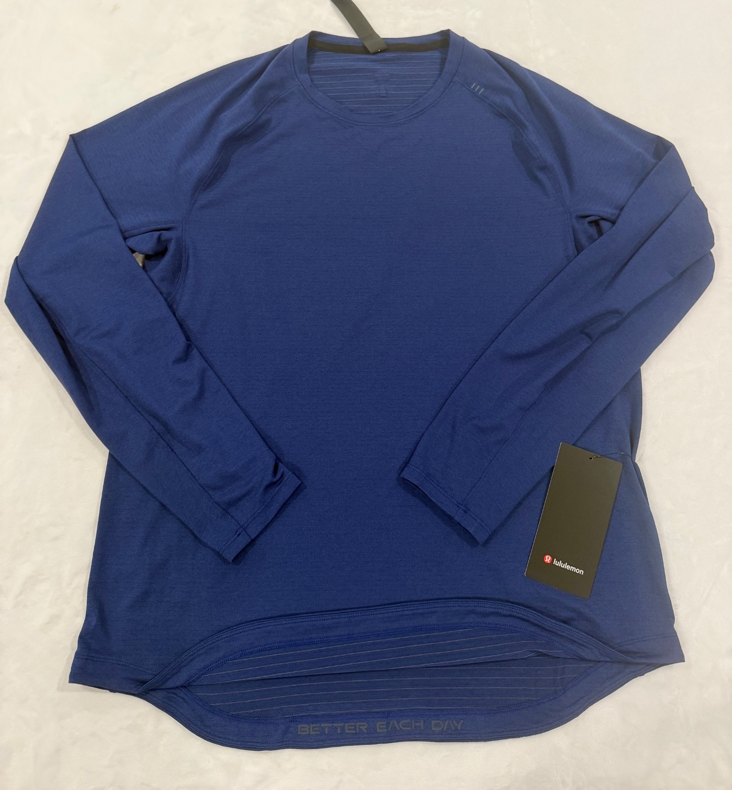 Lululemon License To Train Long Sleeve Shirt Medium Blue Club Blue