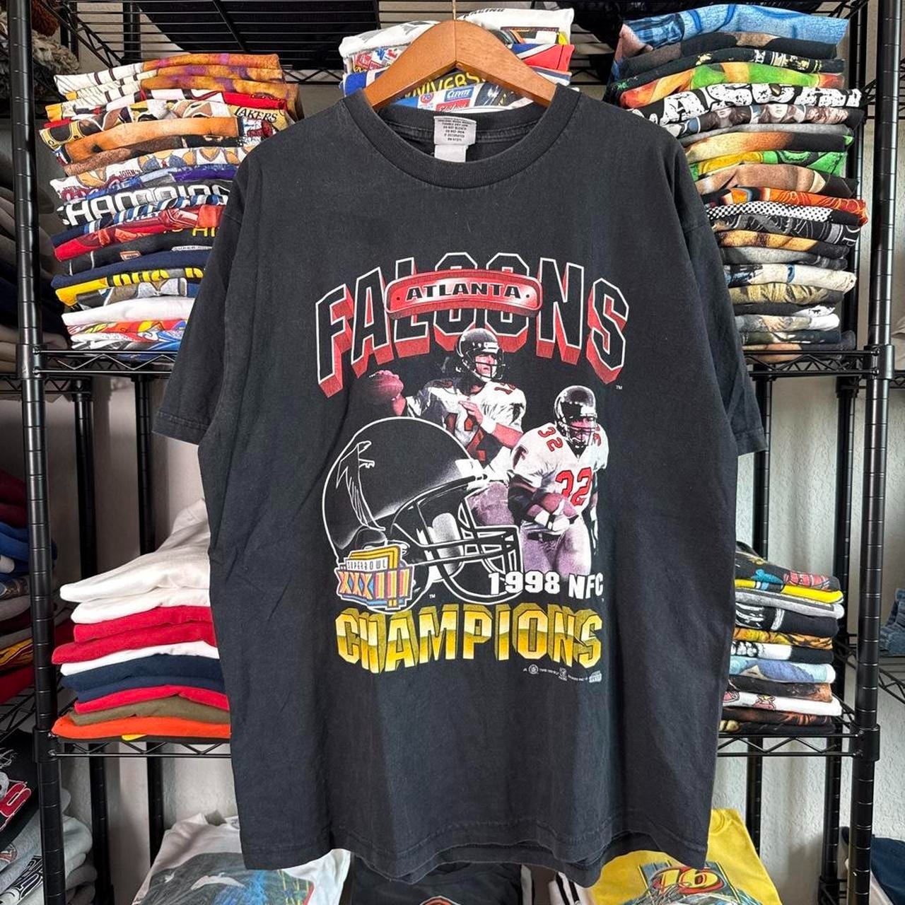 Vintage 1999 NFL Atlanta Falcons NFC Champions Player Graphic shirt VK17250