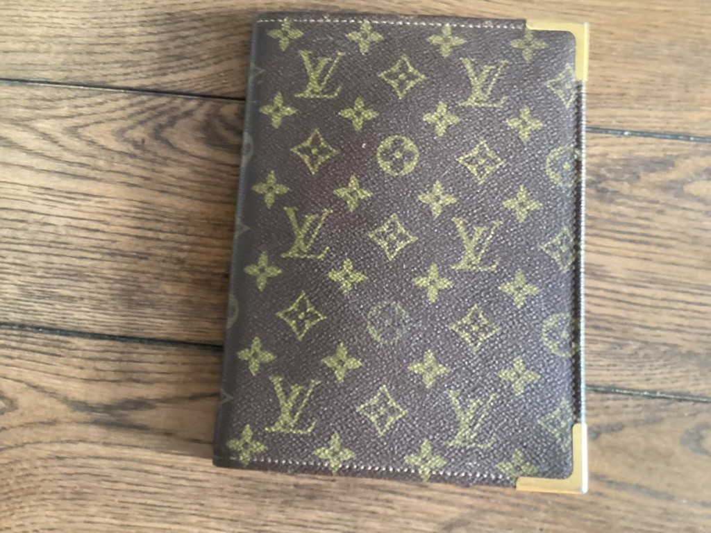 Authentic Vintage Louis Vuitton Monogram Notebook Cover Brass Corner Writing Pad