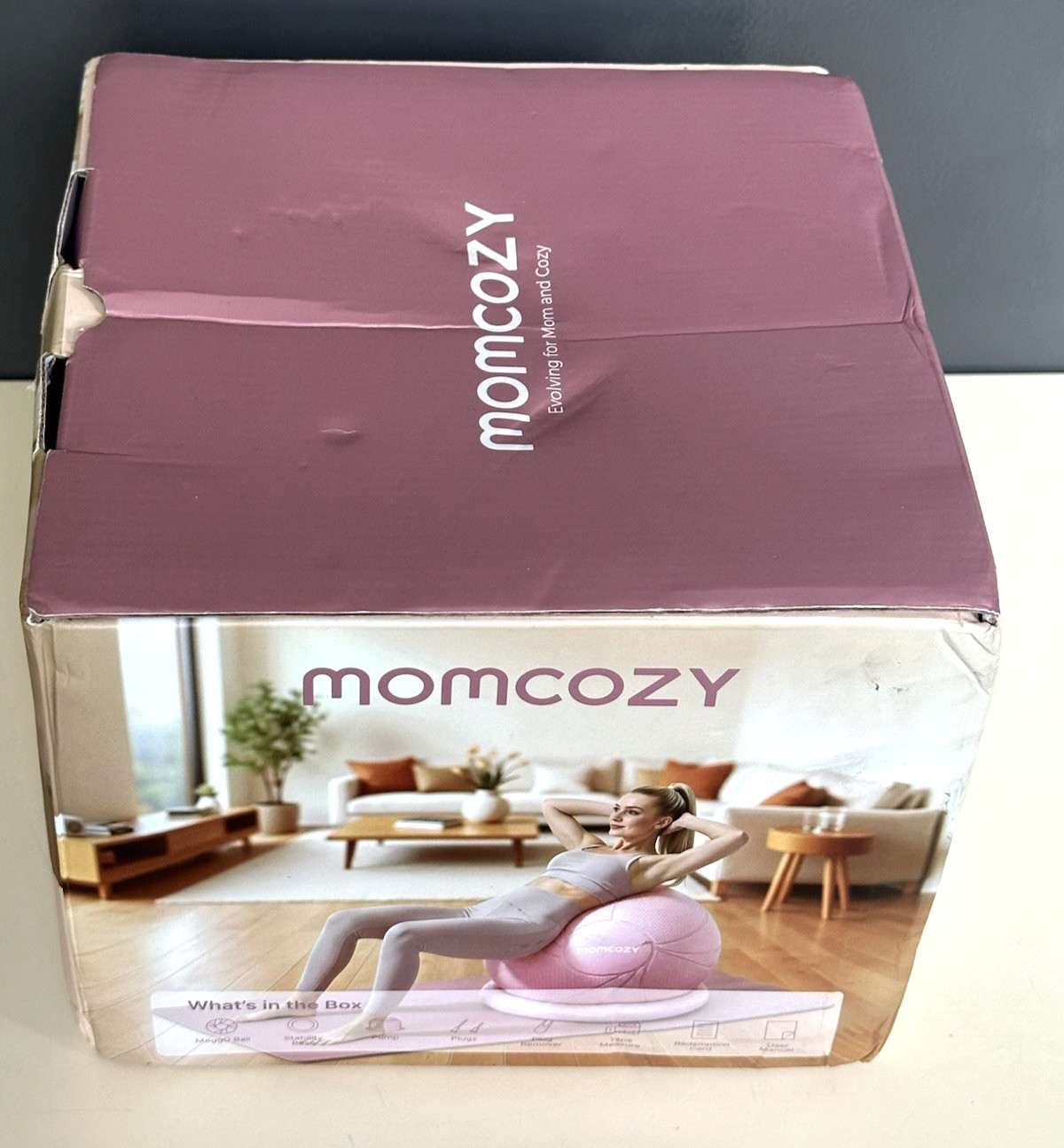Momcozy BirthEase Pregnancy Ball Set Birthing App Dusty Rose MEGG0 NEW IN BOX