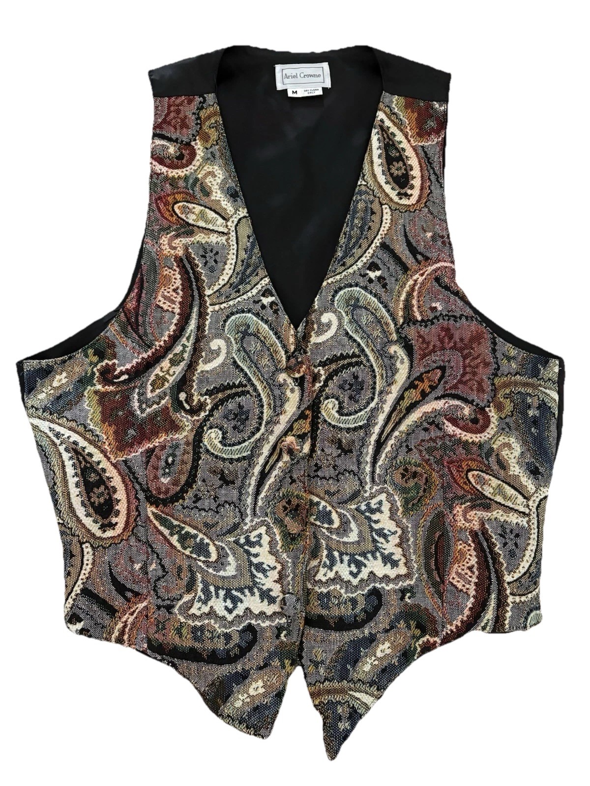 Vintage Ariel Crowne 90s Paisley Tapestry Vest Medium Baroque Boho Western Cool Vintage Ariel Crowne 90s Paisley Tapestry Vest Medium Baroque Boho Western Cool