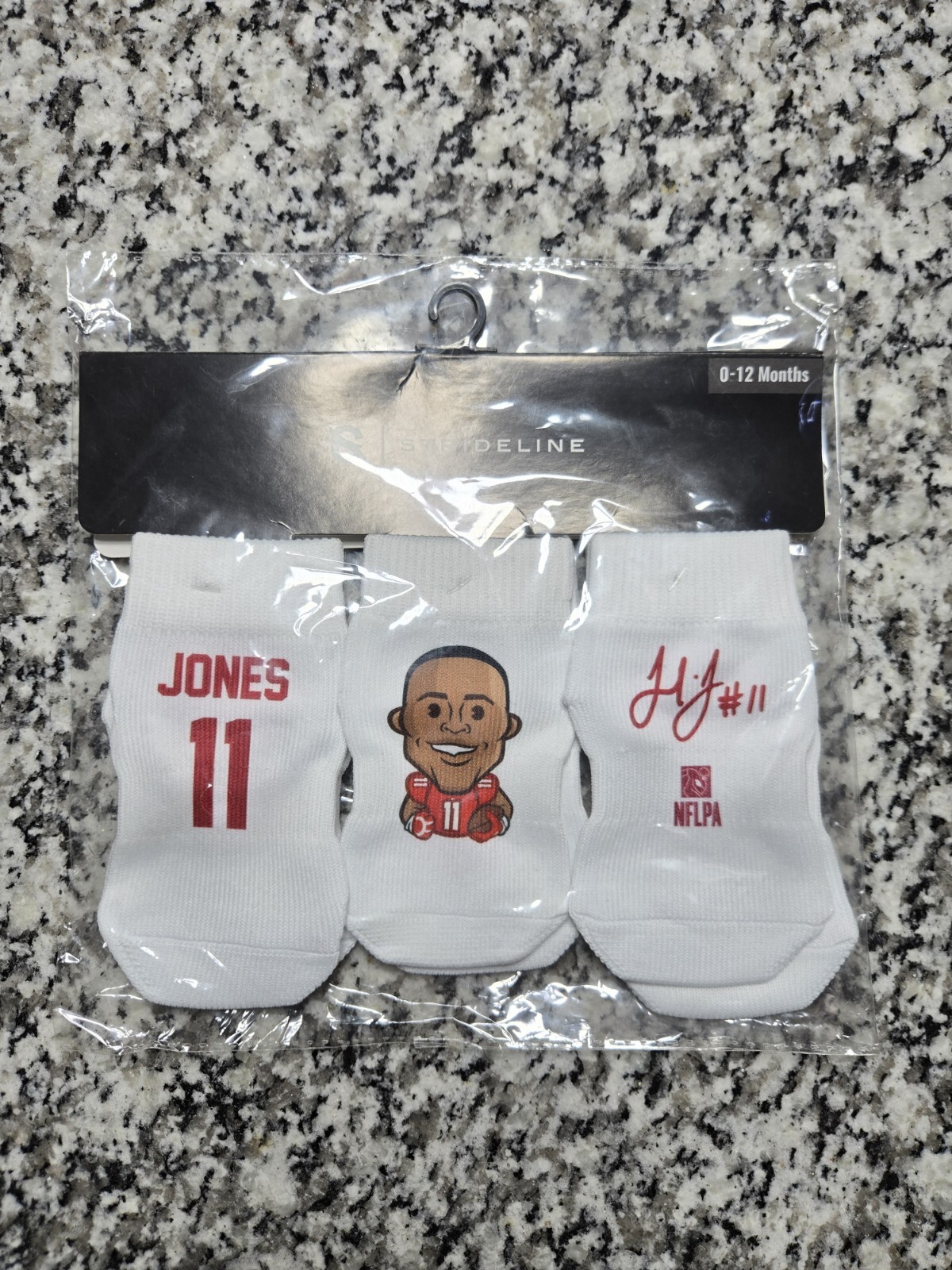 Three Pairs Julio Jones Atlanta Falcons #11 Baby Socks 12 Months NFL Infant Wear