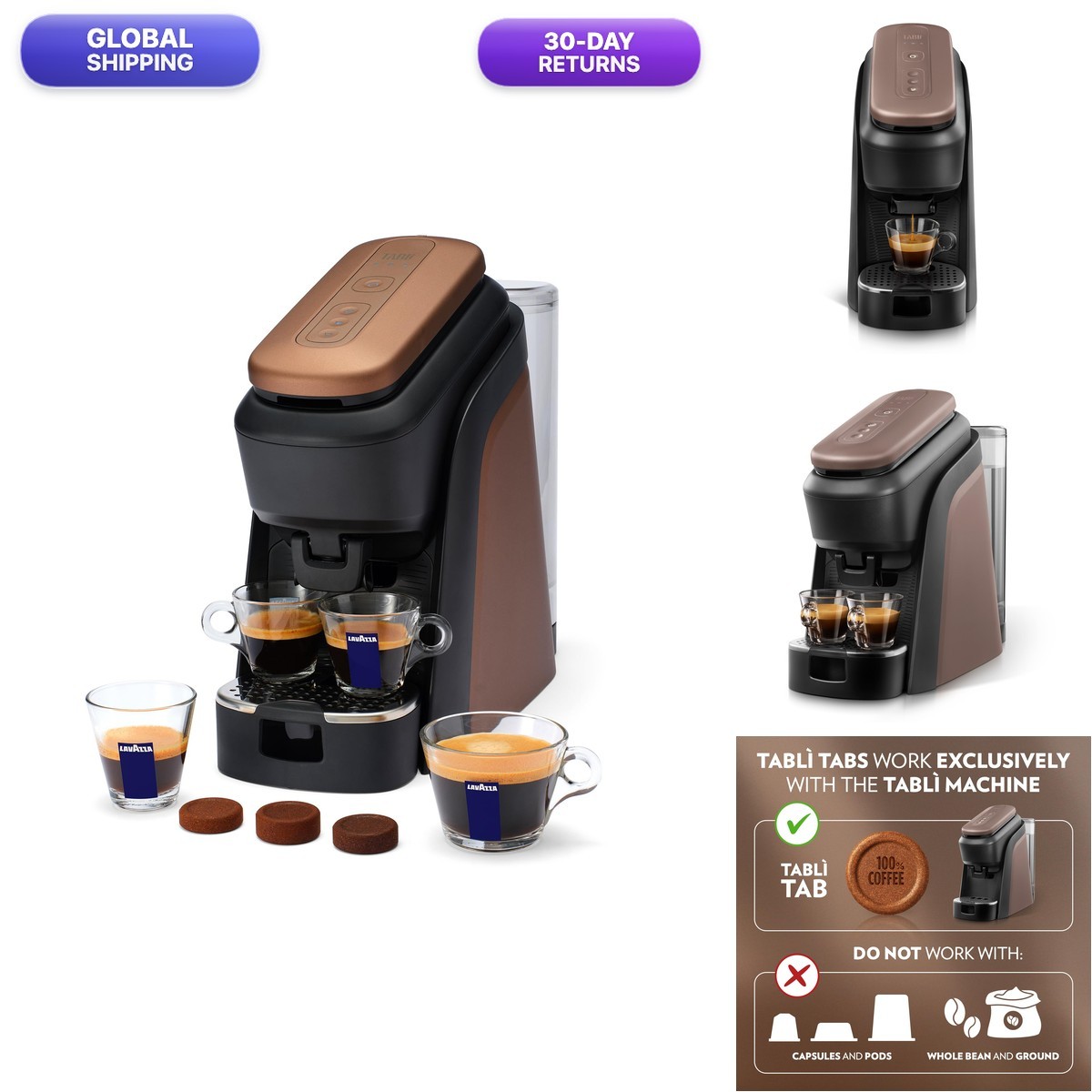 Lavazza Tabli Espresso Machine Brown 18001599 Lavazza Tabli Espresso Machine Brown 18001599