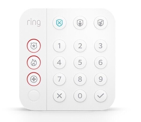 NEW Ring Alarm 2nd Gen Mountable Wireless Keypad 4AK1SZ-0EN0 w/ Power Adapter