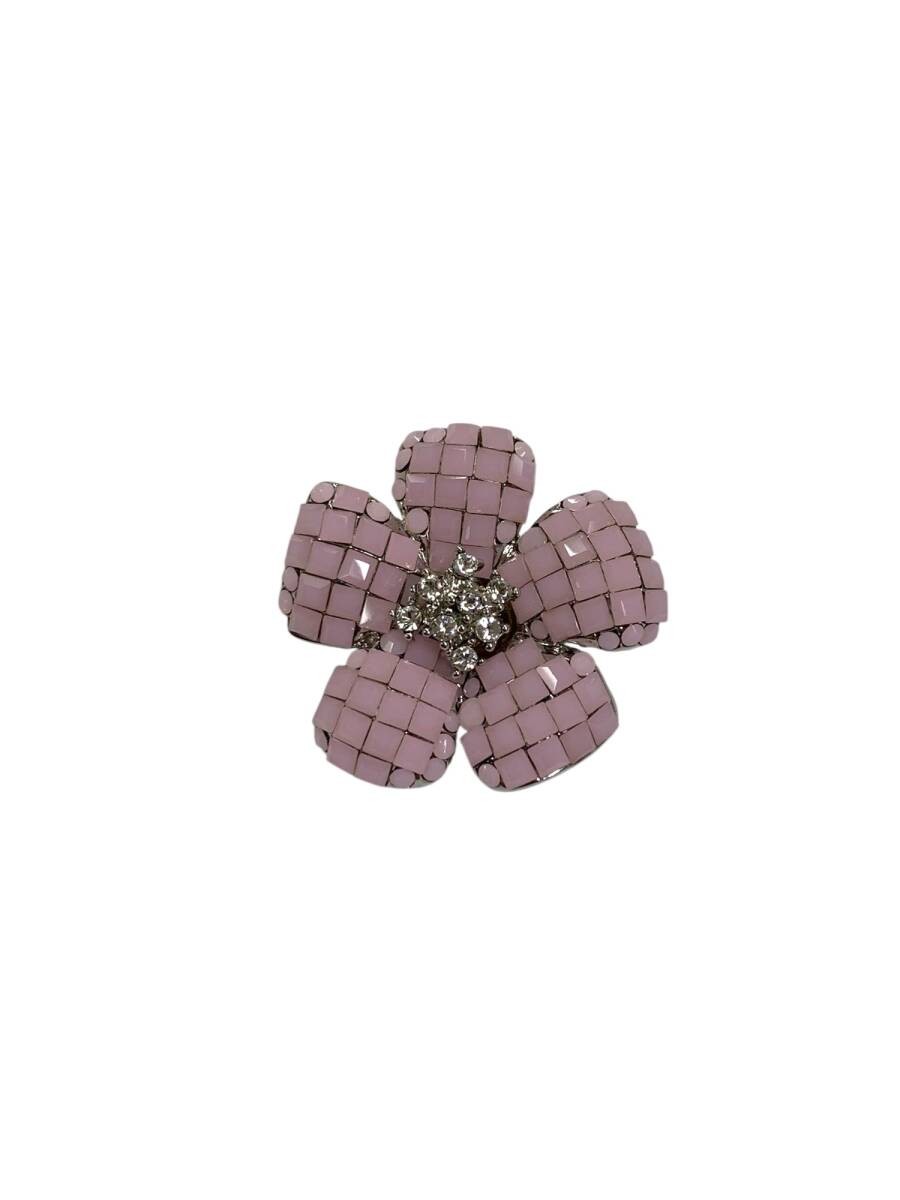 FOXEY Pink Flower Rhinestone Brooch Ladies Jewelry Stylish Jewelry Accessory