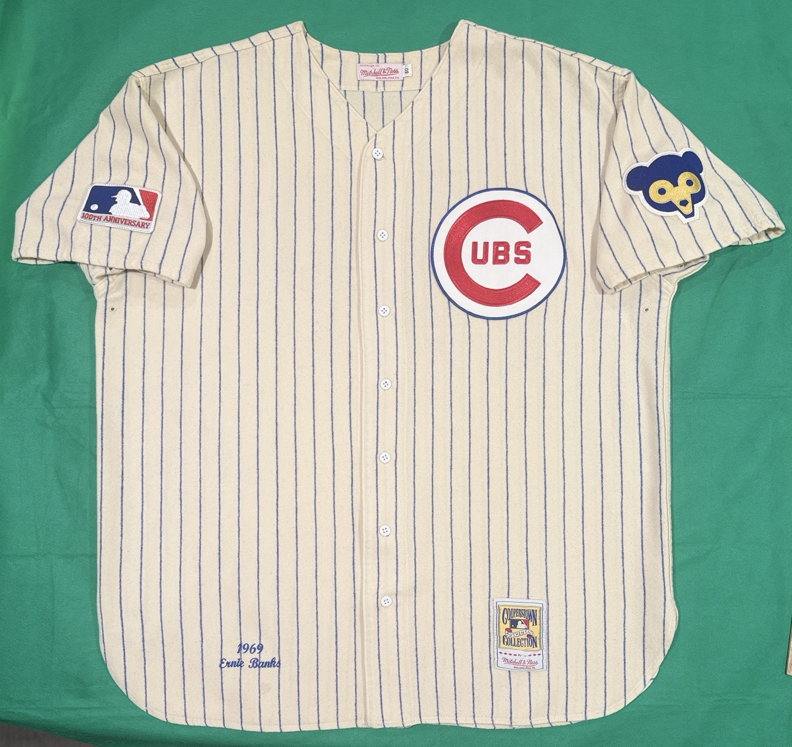 Authentic Ernie Banks #14 Mitchell & Ness 1969 Chicago Cubs Wool Jersey 28” P2P Authentic Ernie Banks #14 Mitchell & Ness 1969 Chicago Cubs Wool Jersey 28” P2P