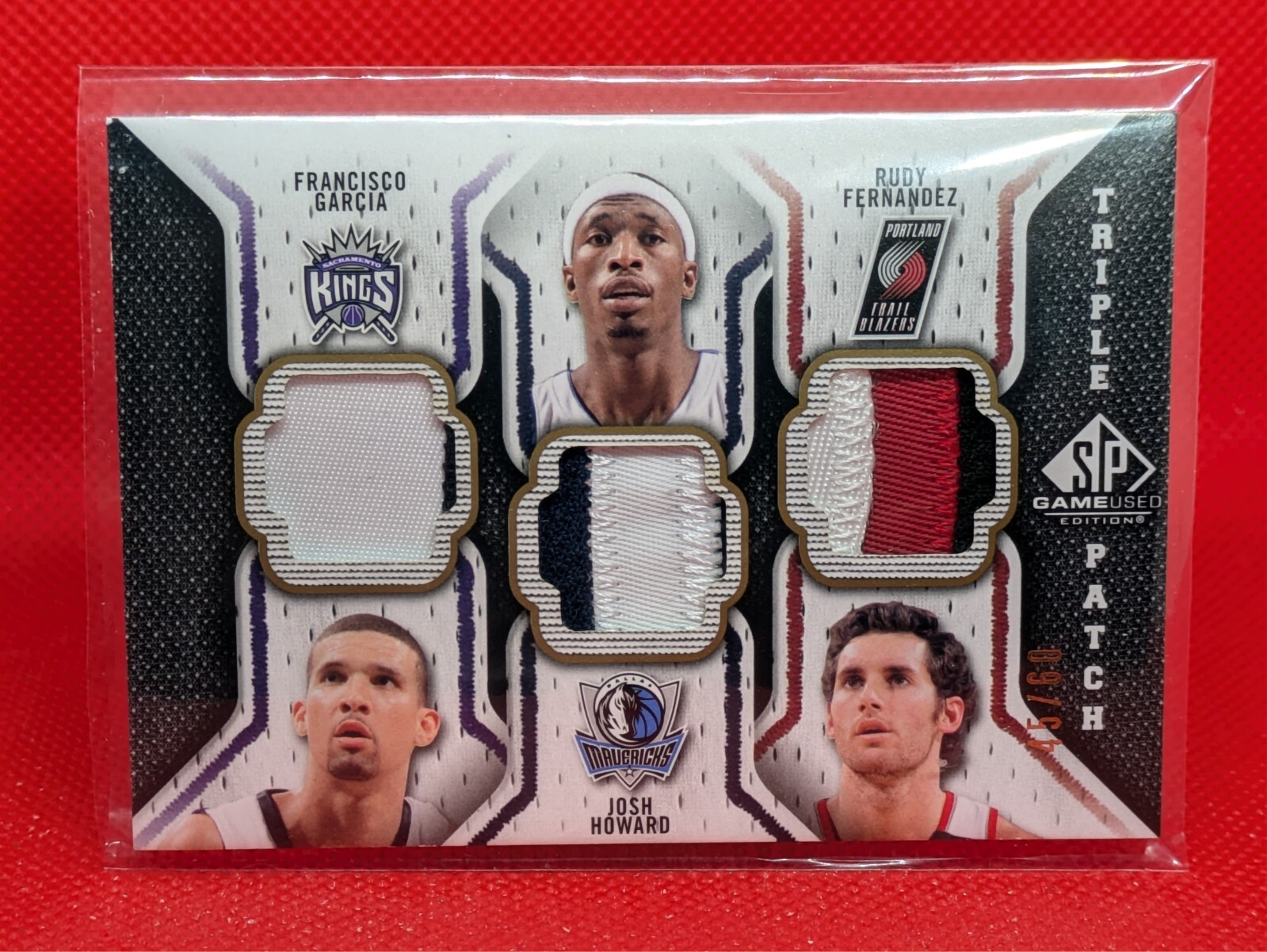 2009 SP Game Used /60 Francisco Garcia Josh Howard Rudy Fernandez Triple Patch