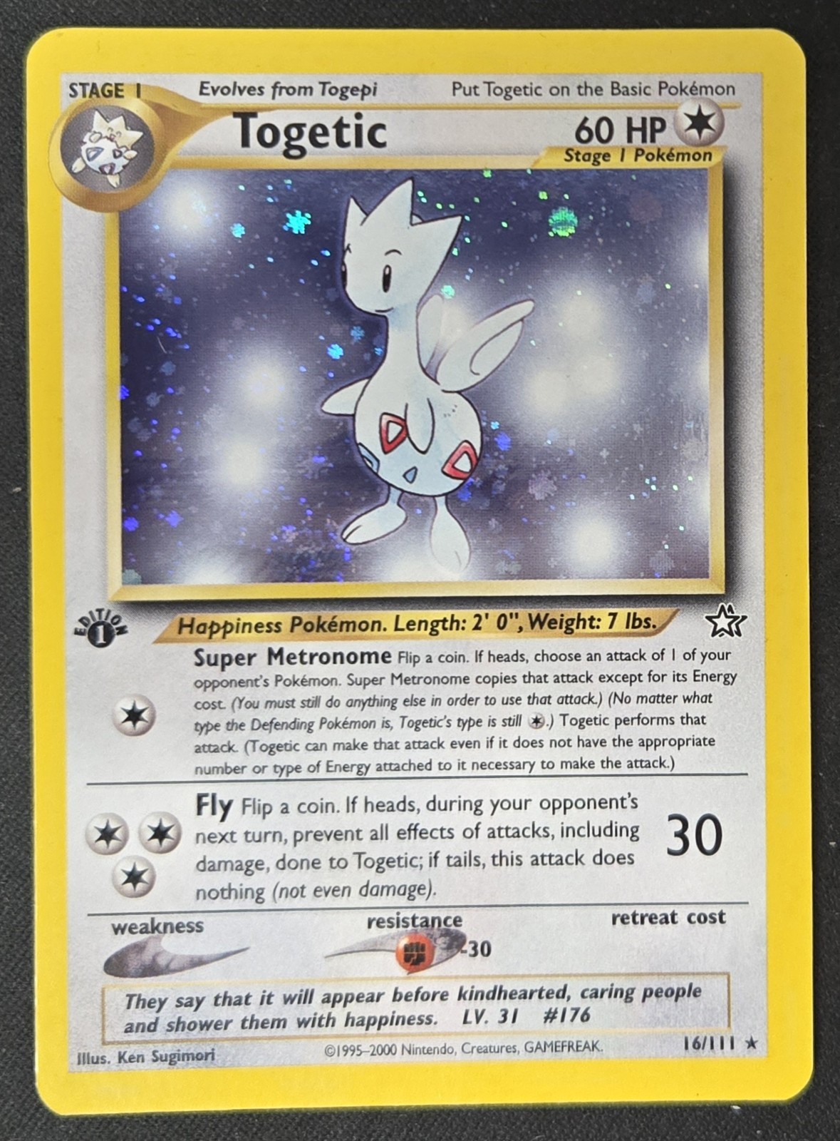 SWIRL 1st Edition Togetic 16/111 Neo Genesis Holo Rare WoTC Pokémon TCG 2000 LP