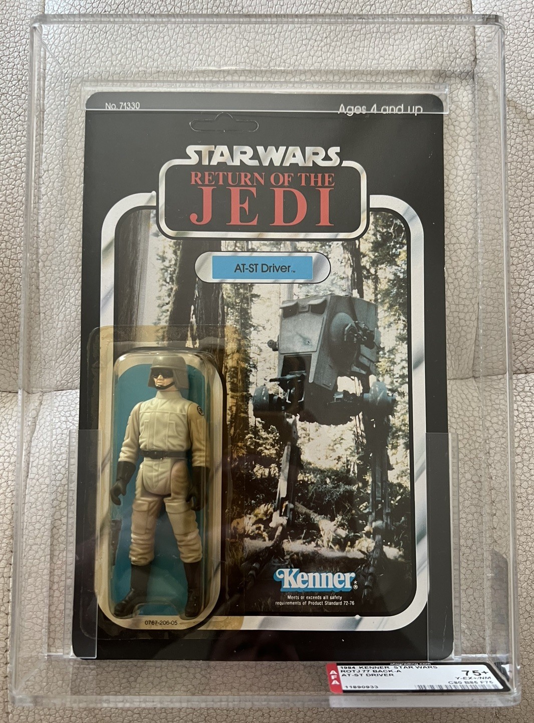 Star Wars 1984 AT-ST Driver AFA 75+ EX+/NM Graded Kenner New 77 Back