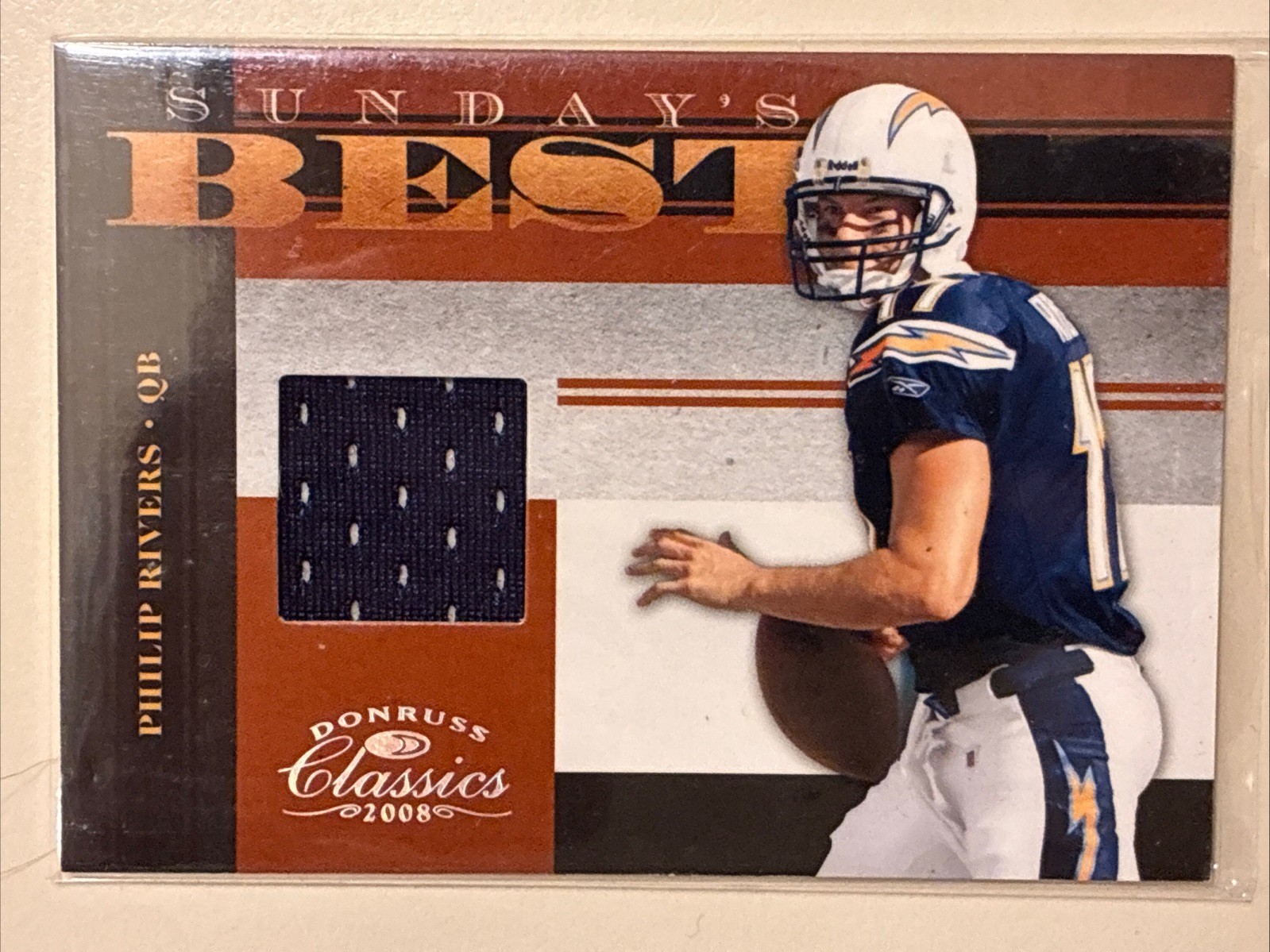 Philip Rivers /250 2008 Donruss Game Worn Patch #SB-5 Best Jerseys Chargers